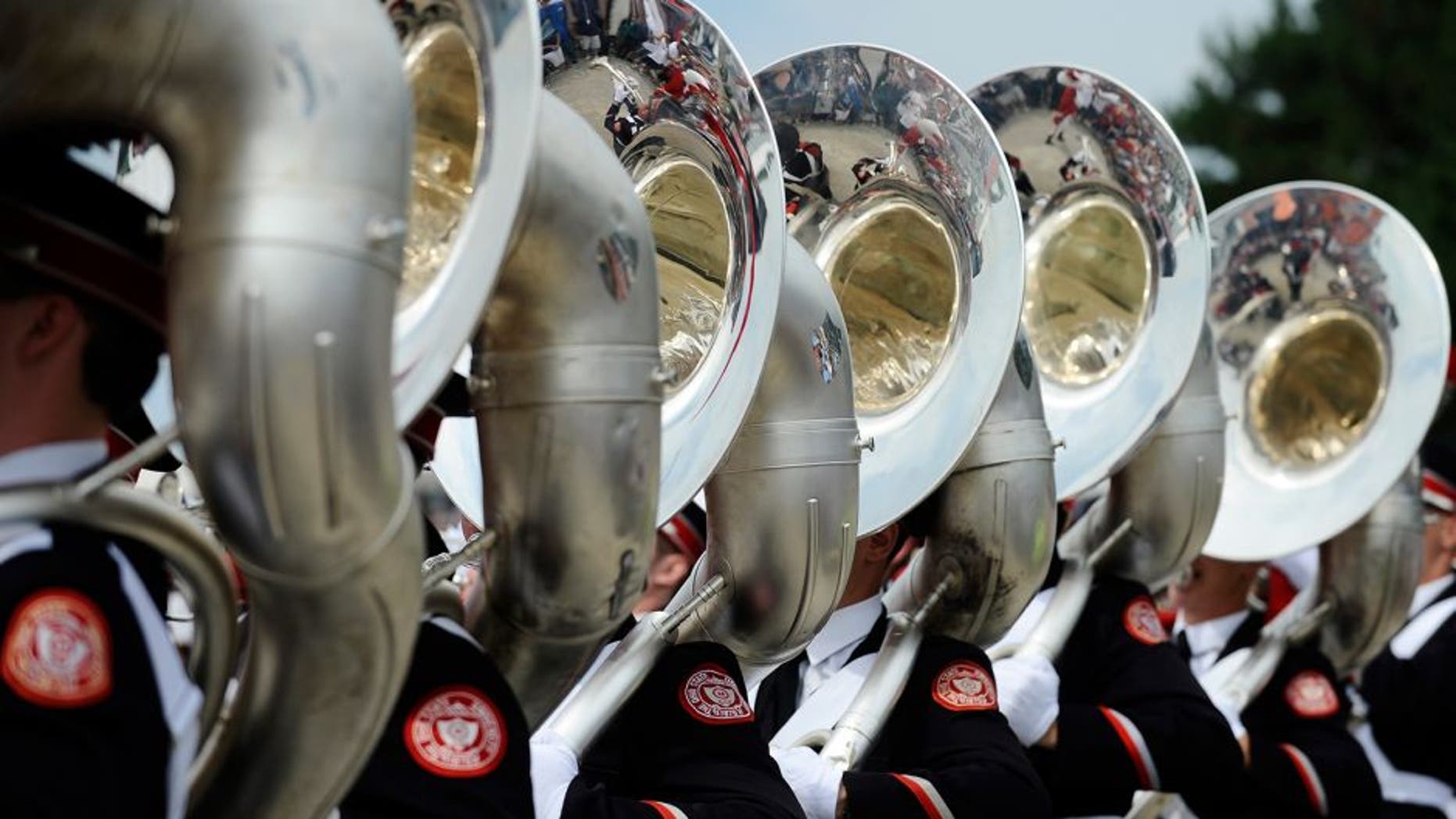 LEXINGTON, OHIO - AUGUST 17: The Ohio State University marching band performs before the Nationwide Children's Hospital 200 at Mid-Ohio Sports Car Course on August 17, 2013 in Lexington, Ohio. (Photo by Rainier Ehrhardt/Getty Images)