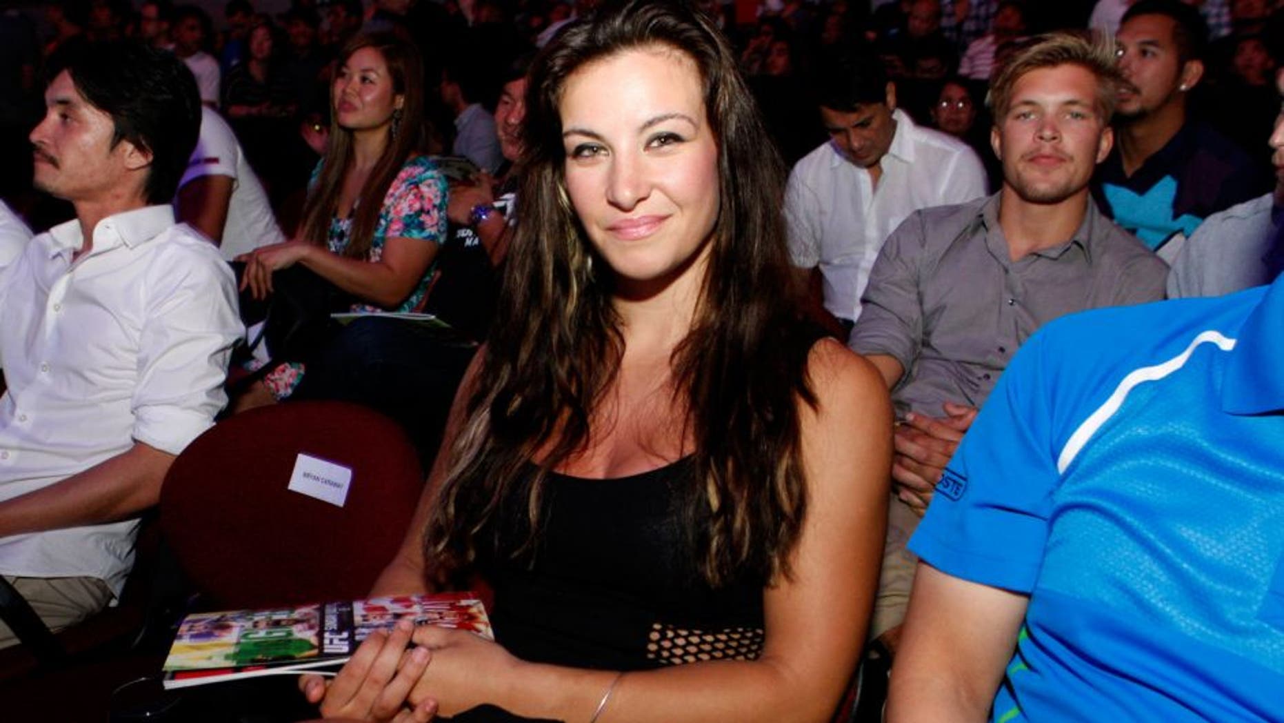 MANILA, PHILIPPINES - MAY 16: UFC women's bantamweight, Miesha Tate is in the audience during the UFC Fight Night event at the Mall of Asia Arena on May 16, 2015 in Manila, Philippines. (Photo by Mitch Viquez/Zuffa LLC/Zuffa LLC via Getty Images)