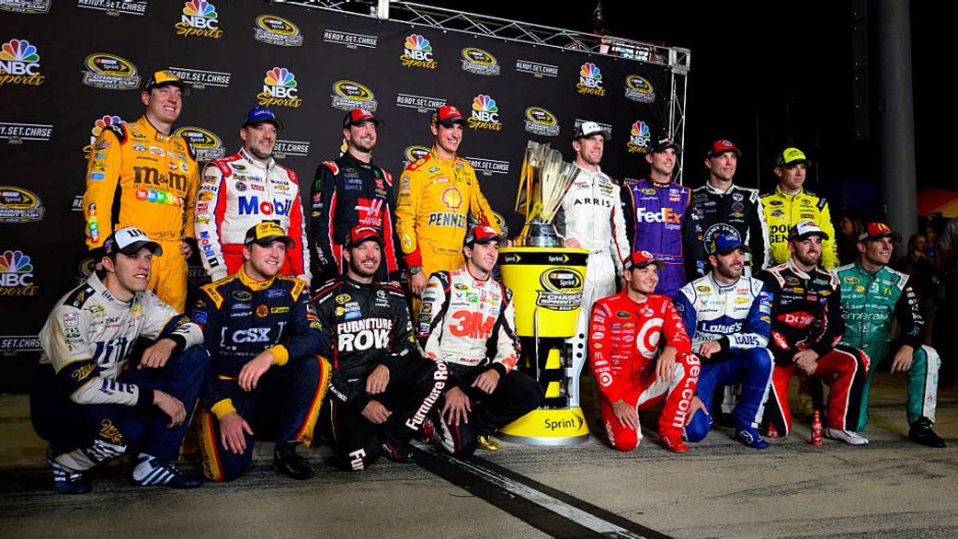 RICHMOND, VA - SEPTEMBER 10: 2016 Chase for the Sprint Cup drivers pose for a photo after the NASCAR Sprint Cup Series Federated Auto Parts 400 at Richmond International Raceway on September 10, 2016 in Richmond, Virginia. (Photo by Robert Laberge/Getty Images)