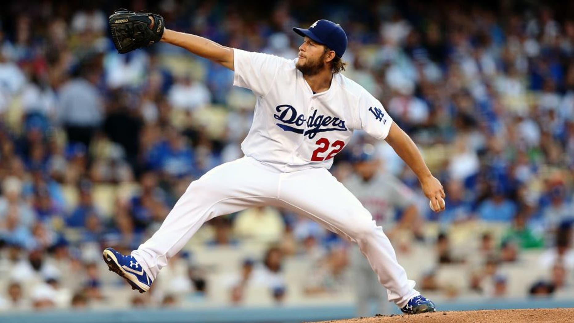 LOS ANGELES, CA - JULY 03: Clayton Kershaw #22 of the Los Angeles Dodgers throws a pitch against the New York Mets at Dodger Stadium on July 3, 2015 in Los Angeles, California. (Photo by Stephen Dunn/Getty Images)