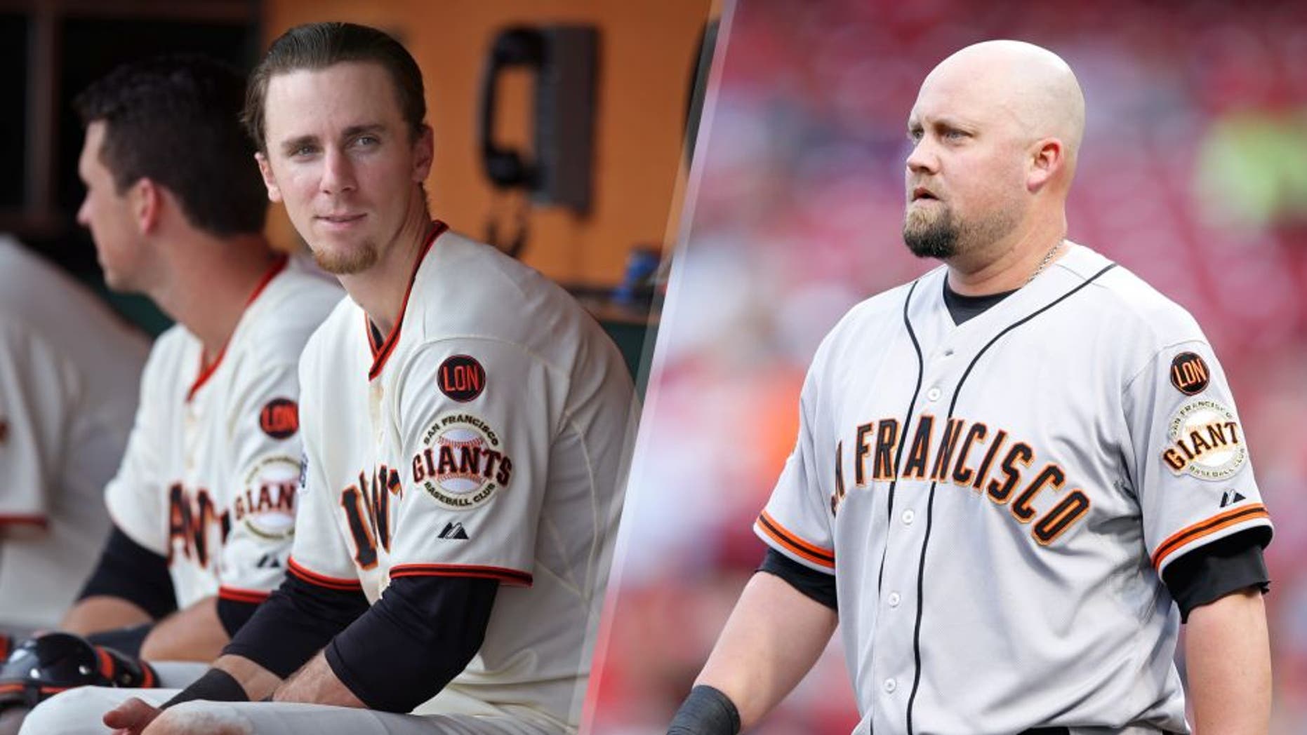 SAN FRANCISCO, CA - SEPTEMBER 13: Matt Duffy #5 of the San Francisco Giants sits in the dugout during the game against the San Diego Padres at AT&T Park on Sunday, September 13, 2015 in San Francisco, California. (Photo by Brad Mangin/MLB Photos via Getty Images) CINCINNATI, OH - MAY 14: Casey McGehee #14 of the San Francisco Giants looks on against the Cincinnati Reds during the game at Great American Ball Park on May 14, 2015 in Cincinnati, Ohio. The Reds defeated the Giants 4-3. (Photo by Joe Robbins/Getty Images)