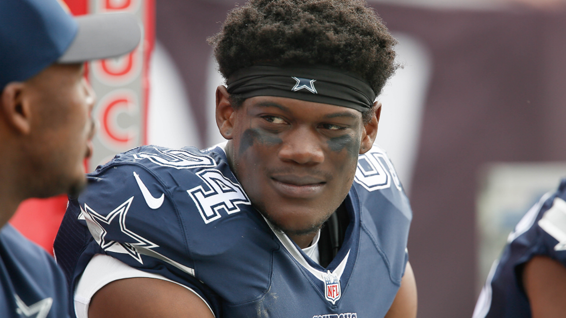 Nov 15, 2015; Tampa, FL, USA; Dallas Cowboys defensive end Randy Gregory (94) on the bench during the first quarter of a football game against the Tampa Bay Buccaneers at Raymond James Stadium. Mandatory Credit: Reinhold Matay-USA TODAY Sports