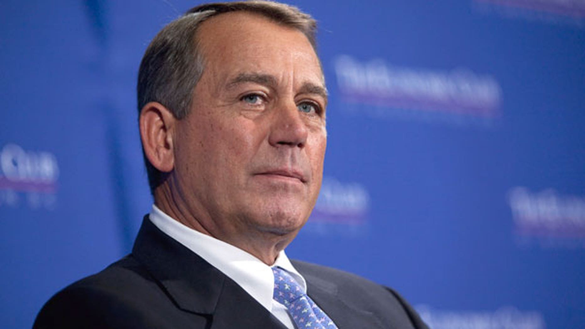 Sept. 15: House Speaker John Boehner of Ohio listens to his introduction prior to speaking about the economy at the Economic Club of Washington, in Washington.