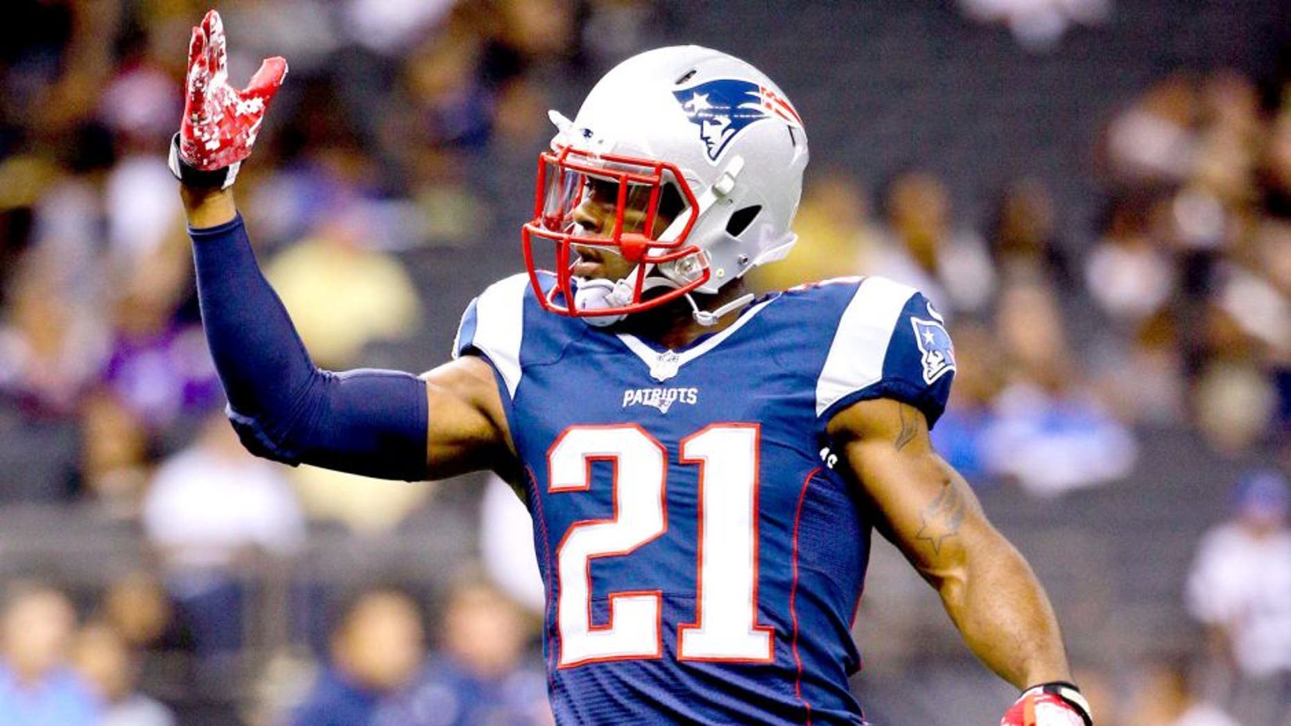Aug 22, 2015; New Orleans, LA, USA; New England Patriots strong safety Malcolm Butler (21) warms up prior to a preseason game against the New Orleans Saints at the Mercedes-Benz Superdome. Mandatory Credit: Derick E. Hingle-USA TODAY Sports