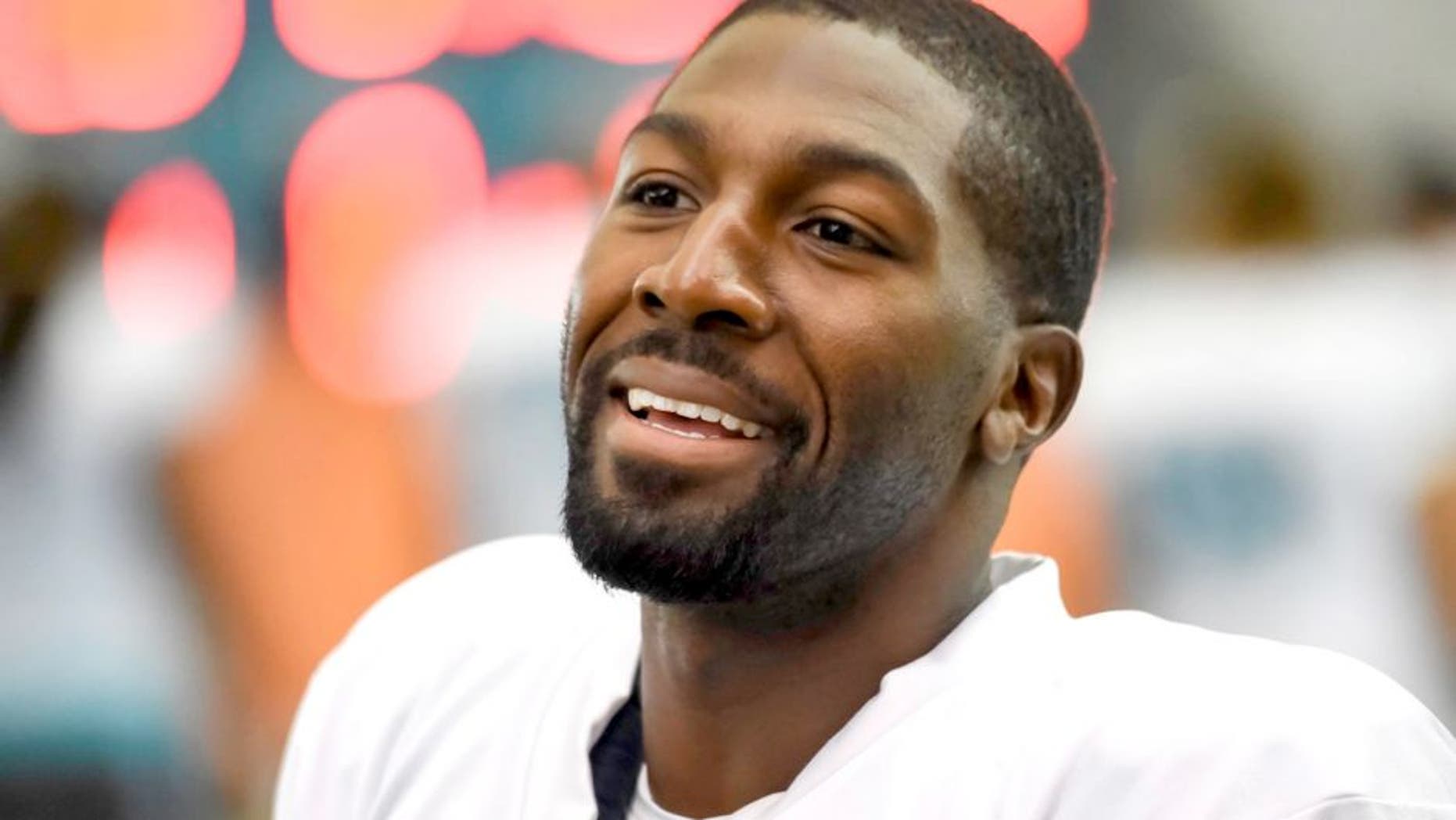 DAVIE, FL - AUGUST 04: Greg Jennings #85 of the Miami Dolphins looks on during practice at Nova Southeastern University on August 4, 2015 in Davie, Florida. (Photo by Ron Elkman/Sports Imagery/Getty Images)