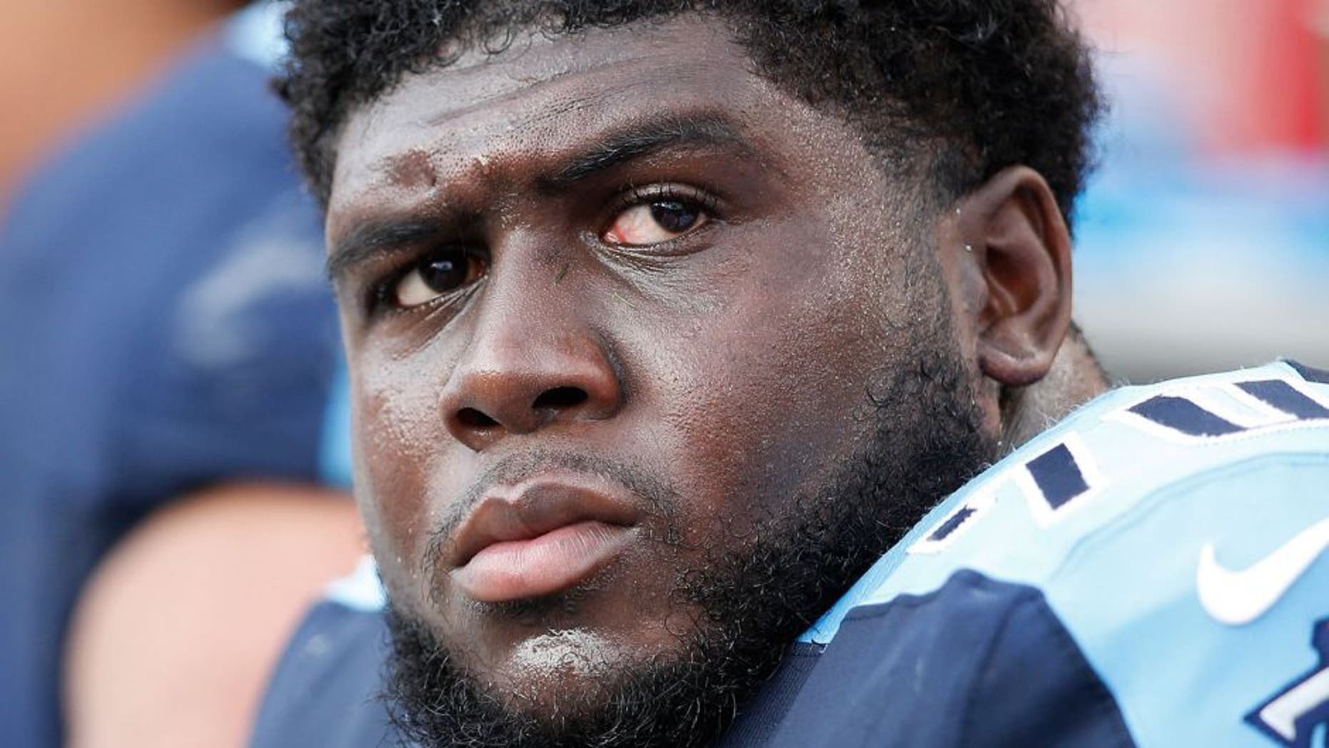 TAMPA, FL - SEPTEMBER 13: Chance Warmack #70 of the Tennessee Titans looks on against the Tampa Bay Buccaneers at Raymond James Stadium on September 13, 2015 in Tampa, Florida. The Titans defeated the Bucs 42-14. (Photo by Joe Robbins/Getty Images)