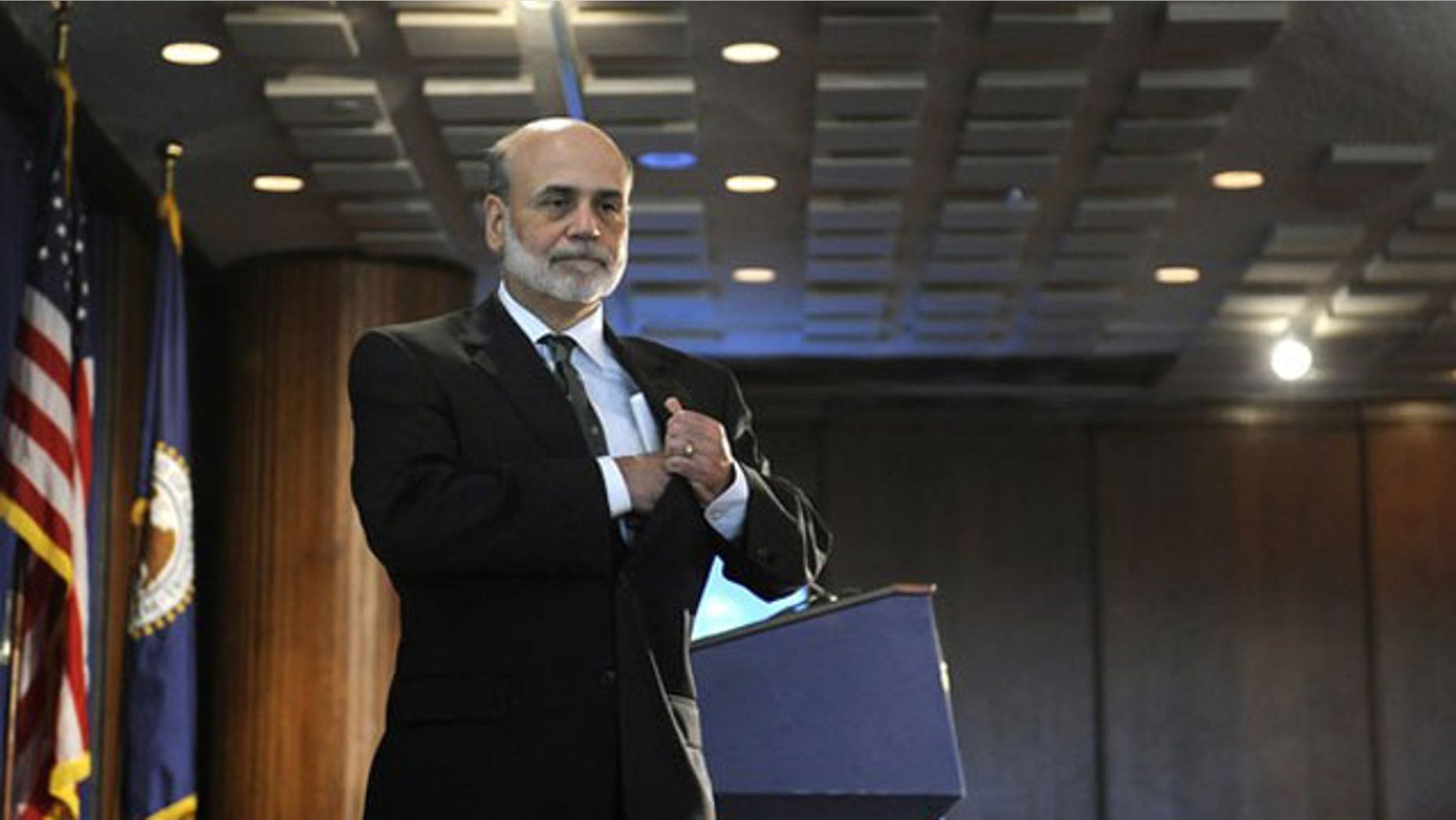 September 15: U.S. Federal Reserve Chairman Ben Bernanke departs the lectern after speaking at a conference on systemic risk, at the Federal Reserve in Washington.