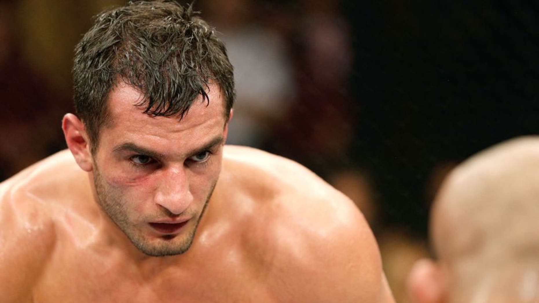 MASHANTUCKET, CT - SEPTEMBER 05: (L-R) Gegard Mousasi looks to strike Ronaldo 'Jacare' Mousasi in their middleweight bout during the UFC Fight Night event at Foxwoods Resort Casino on September 5, 2014 in Mashantucket, Connecticut. (Photo by Josh Hedges/Zuffa LLC/Zuffa LLC via Getty Images)