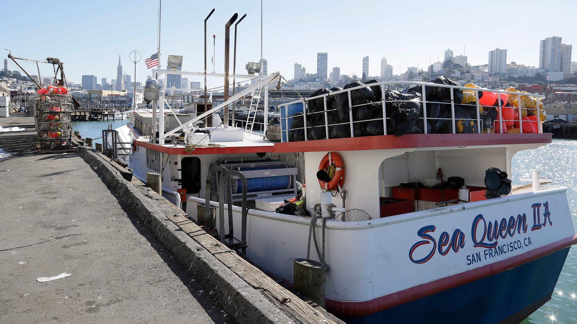 In this photo taken Friday, Nov. 6, 2015, is the Sea Queen II docked at Fisherman's Wharf in San Francisco.