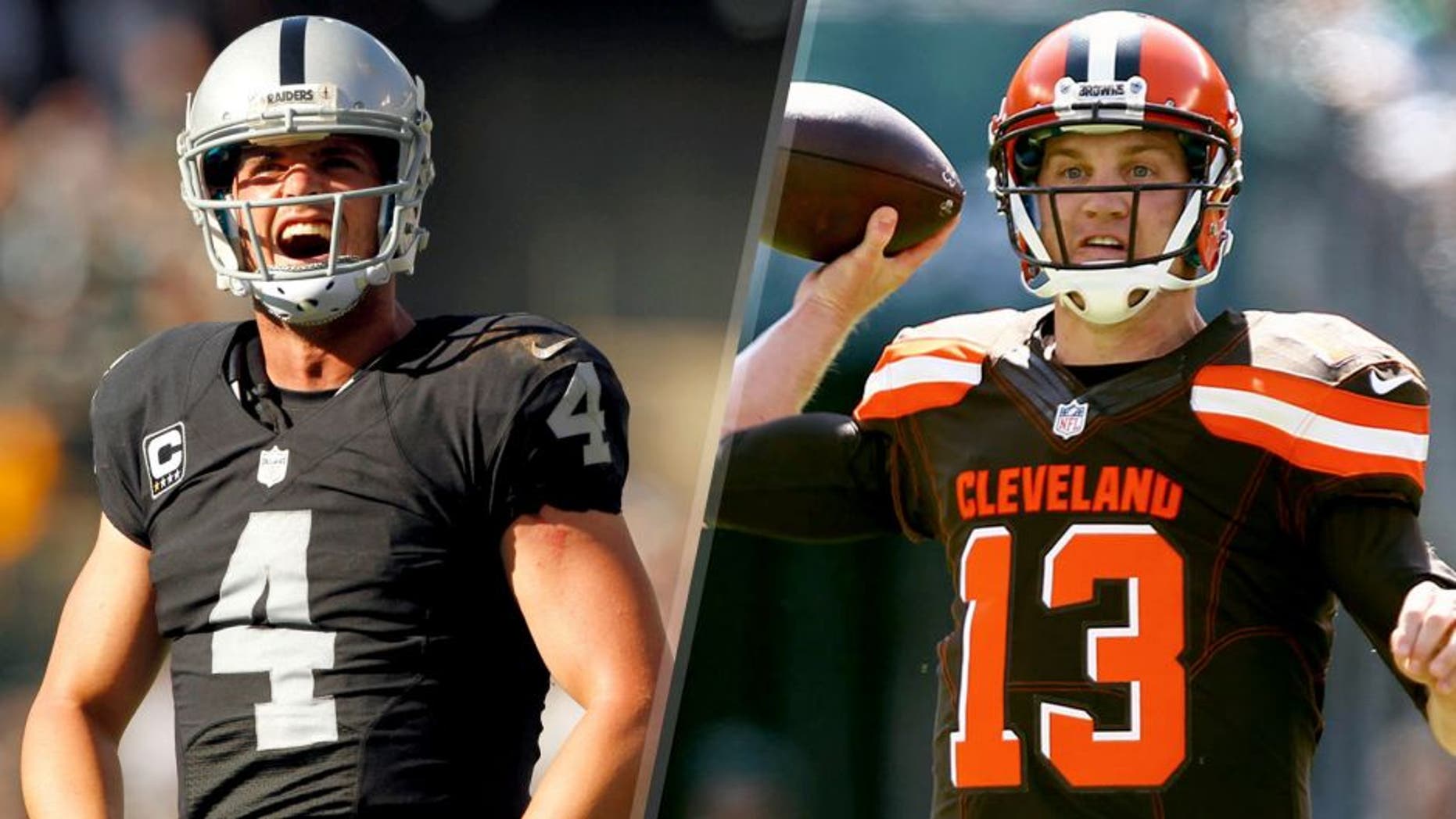 Sep 13, 2015; East Rutherford, NJ, USA; Cleveland Browns quarterback Josh McCown (13) looks to pass during the first half against the New York Jets at MetLife Stadium. McCown was injured and left the game at the end of the drive. Mandatory Credit: Danny Wild-USA TODAY Sports