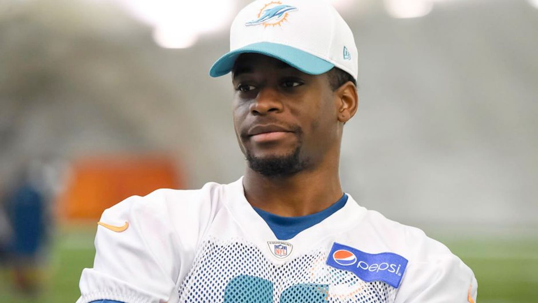 DAVIE, FL - AUGUST 04: DeVante Parker #11 of the Miami Dolphins looks on during practice at Nova Southeastern University on August 4, 2015 in Davie, Florida. (Photo by Ron Elkman/Sports Imagery/Getty Images)