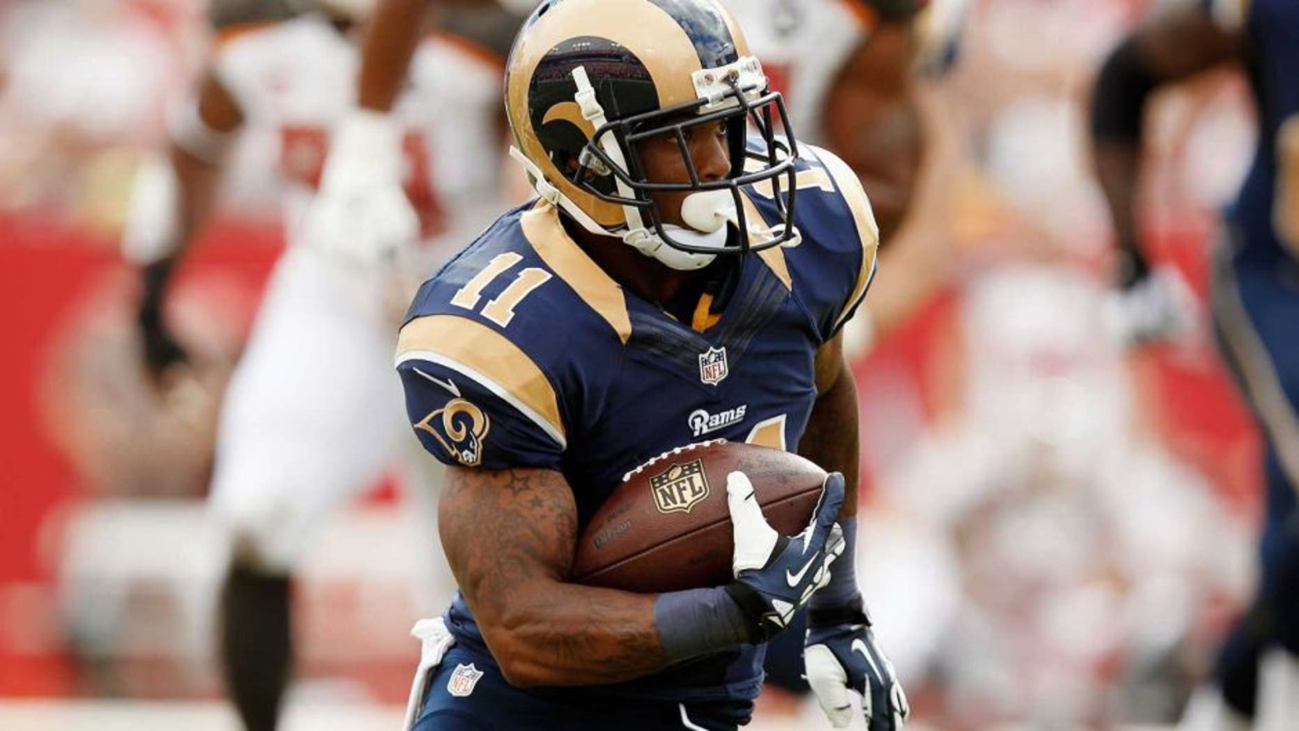 TAMPA, FL - SEPTEMBER 14: Wide receiver Tavon Austin #11 of the St. Louis Rams runs with the ball against the Tampa Bay Buccaneers at Raymond James Stadium on September 14, 2014 in Tampa, Florida. (Photo by Scott Iskowitz/Getty Images)