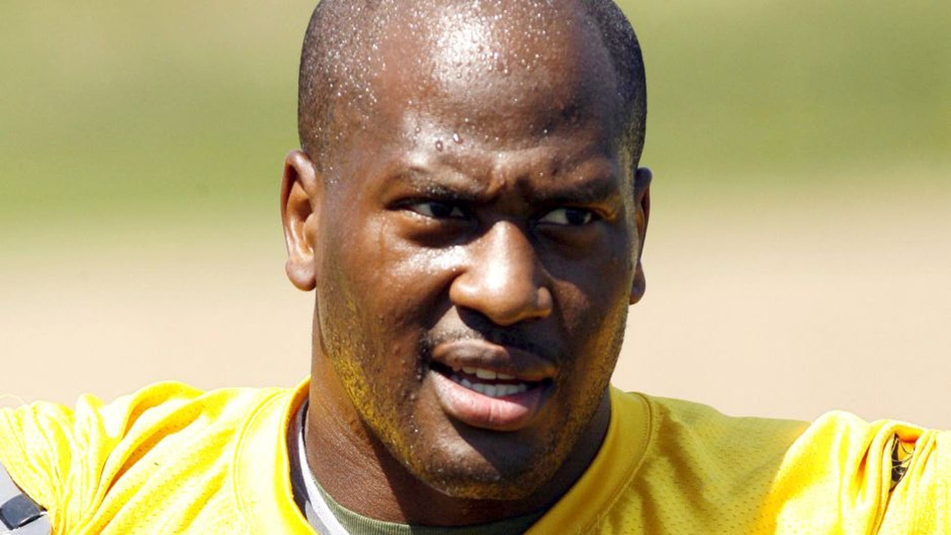 July 31, 2011; Latrobe,PA, USA: Pittsburgh Steelers linebacker James Harrison (92) on the field at training camp held at St. Vincent College. Mandatory Credit: Charles LeClaire-USPRESSWIRE