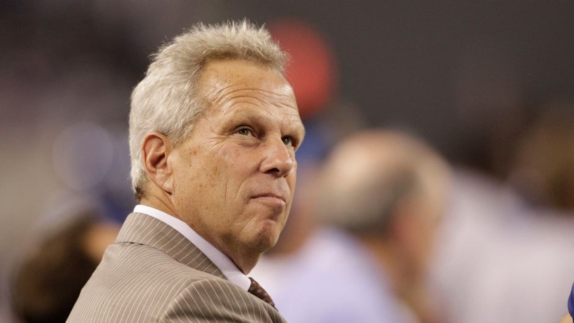 Oct 25, 2010; Arlington, TX, USA; New York Giants co-owner Steve Tisch on the sideline during the game against the Dallas Cowboys at Cowboys Stadium. The Giants beat the Cowboys 41-35. Mandatory Credit: Tim Heitman-USA TODAY Sports