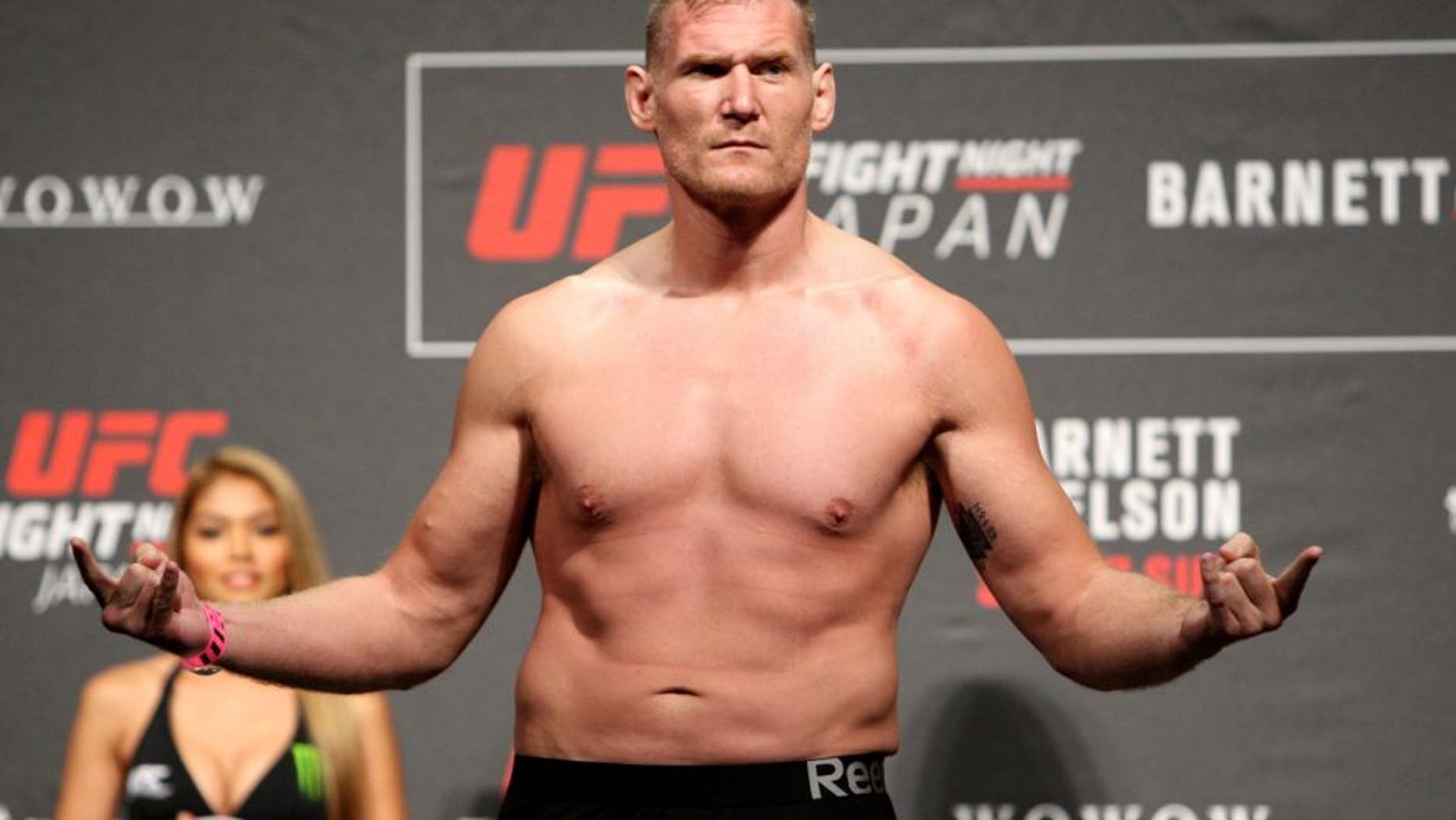 SAITAMA, JAPAN - SEPTEMBER 25: Josh Barnett during the UFC weigh-in at the Saitama Super Arena on September 25, 2015 in Saitama, Japan. (Photo by Mitch Viquez/Zuffa LLC/Zuffa LLC via Getty Images)
