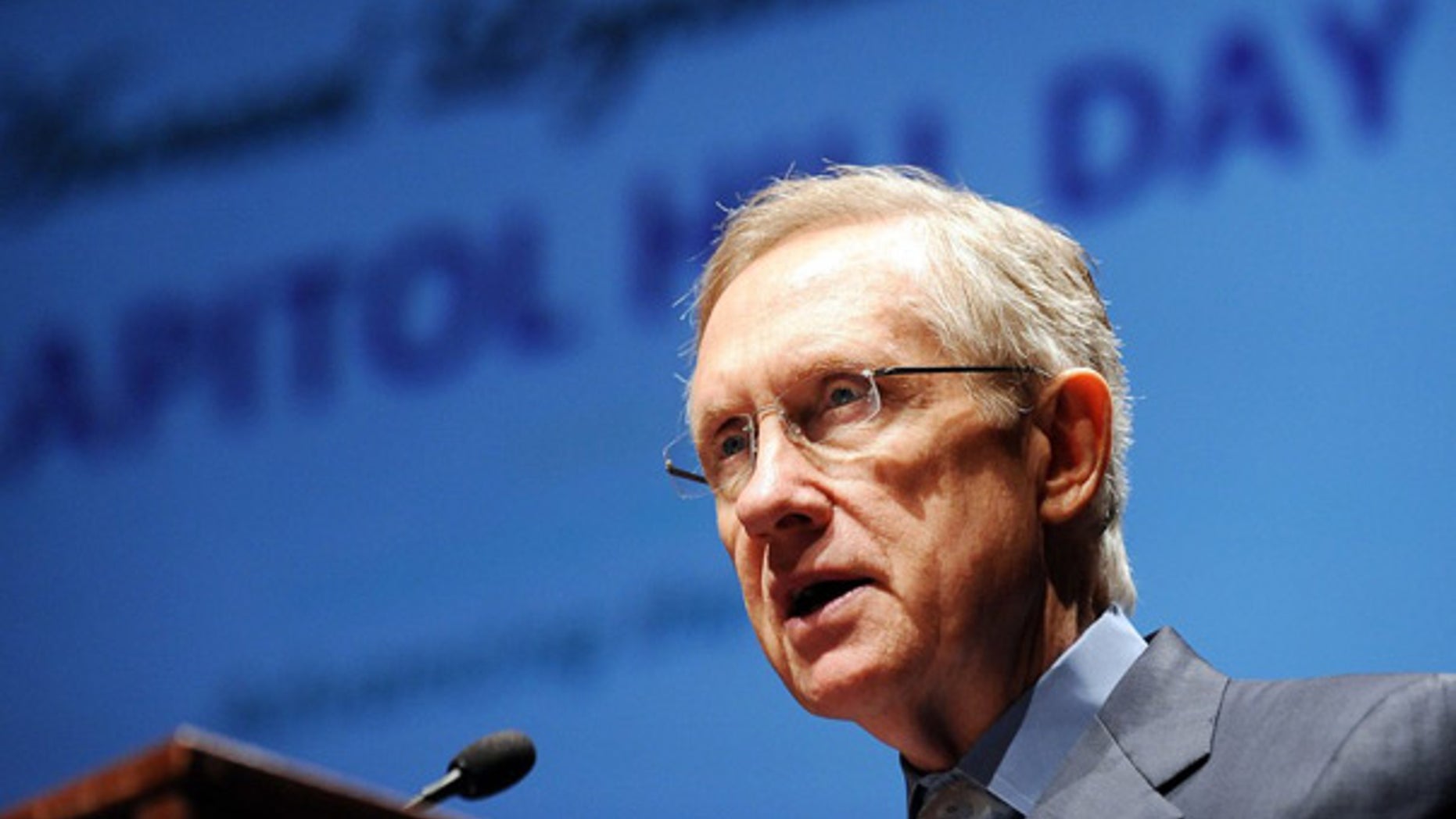 FILE: Senate Majority Leader Harry Reid of Nevada speaks on Capitol Hill on Sept. 15.
