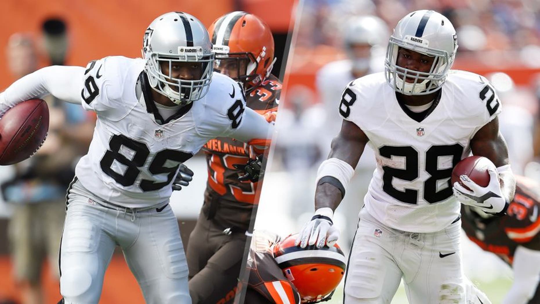 CLEVELAND, OH - SEPTEMBER 27: Amari Cooper #89 of the Oakland Raiders breaks a tackle by Chris Kirksey #58 of the Cleveland Browns during the third quarter at FirstEnergy Stadium on September 27, 2015 in Cleveland, Ohio. (Photo by Jason Miller/Getty Images) CLEVELAND, OH - SEPTEMBER 27: Latavius Murray #28 of the Oakland Raiders breaks a tackle by Pierre Desir #26 of the Cleveland Browns during the third quarter at FirstEnergy Stadium on September 27, 2015 in Cleveland, Ohio. (Photo by Joe Robbins/Getty Images)