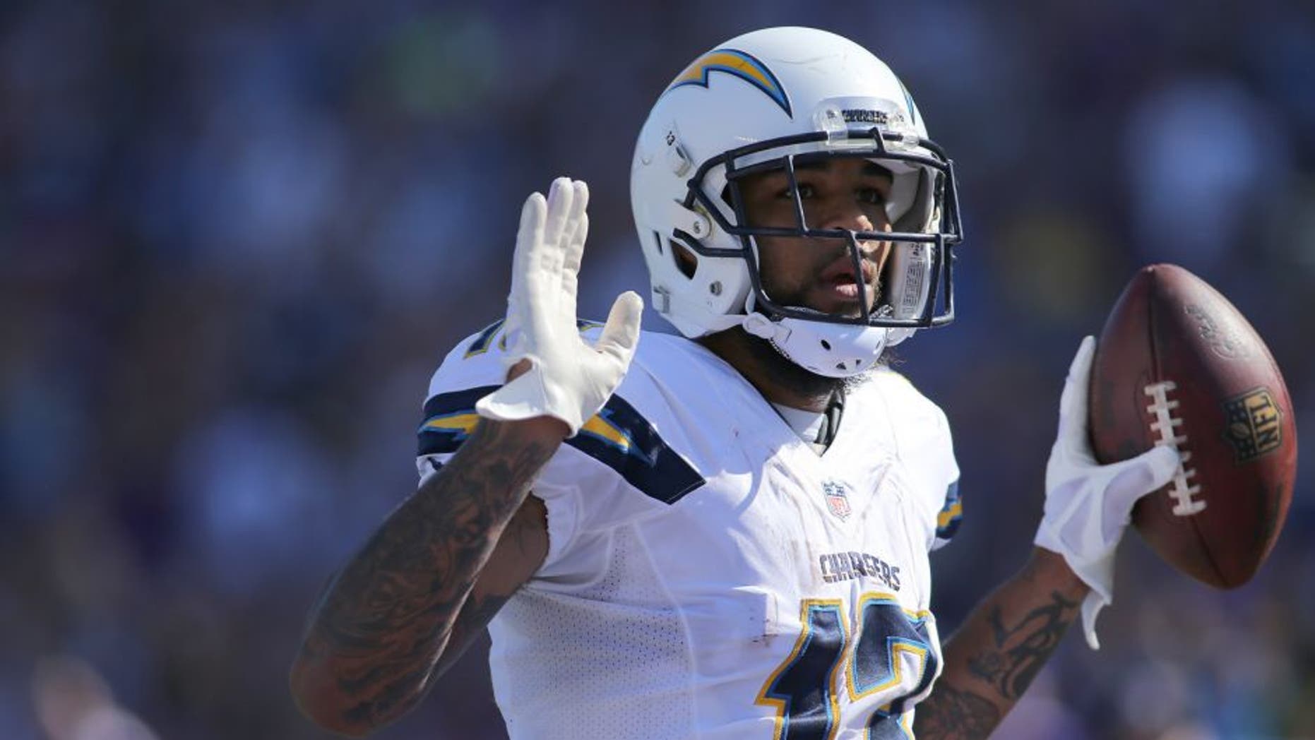 MINNEAPOLIS, MN - SEPTEMBER 27: Keenan Allen #13 of the San Diego Chargers celebrates after catching a pass for a touchdown against the Minnesota Vikings in the second quarter at TCF Bank Stadium on September 27, 2015 in Minneapolis, Minnesota. (Photo by Adam Bettcher/Getty Images)