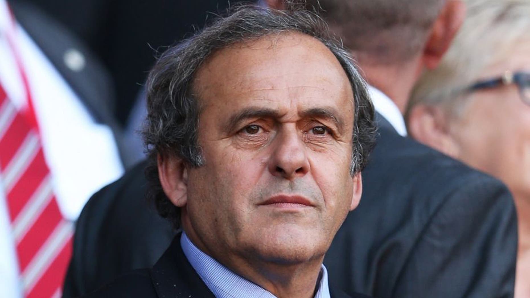 CARDIFF, WALES - SEPTEMBER 06: Michel Platini the President of UEFA watches the action during the UEFA EURO 2016 group B qualifying match between Wales and Israel at Cardiff City Stadium on September 6, 2015 in Cardiff, United Kingdom. (Photo by Dan Mullan/Getty Images)