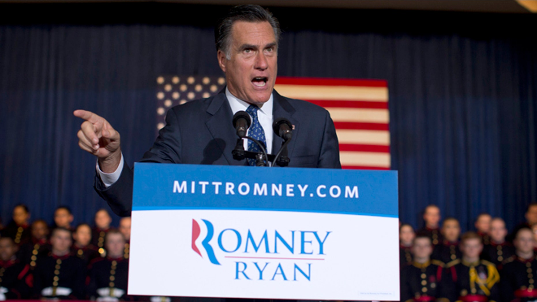 Sept. 28, 2012: Republican presidential candidate, former Massachusetts Gov. Mitt Romney speaks in Wayne, Pa.