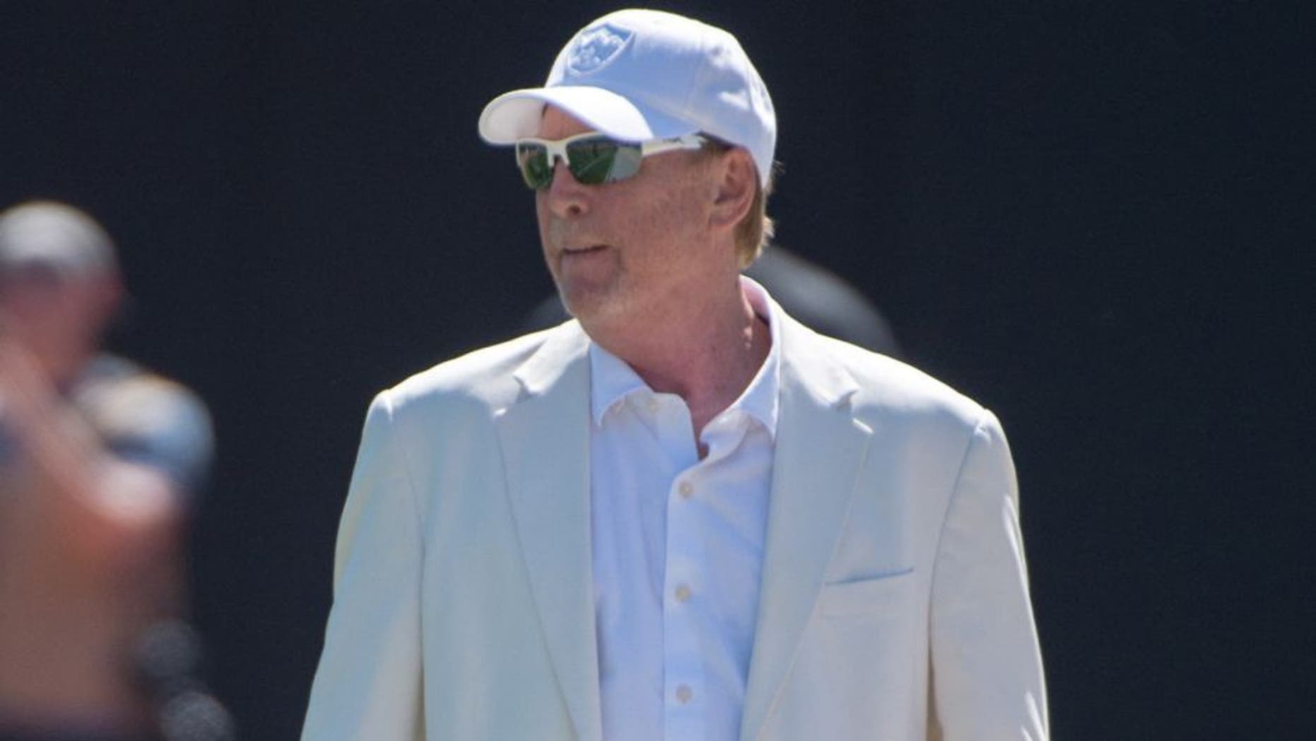 September 20, 2015; Oakland, CA, USA; Oakland Raiders owner Mark Davis before the game against the Baltimore Ravens at O.co Coliseum. The Raiders defeated the Ravens 37-33. Mandatory Credit: Kyle Terada-USA TODAY Sports