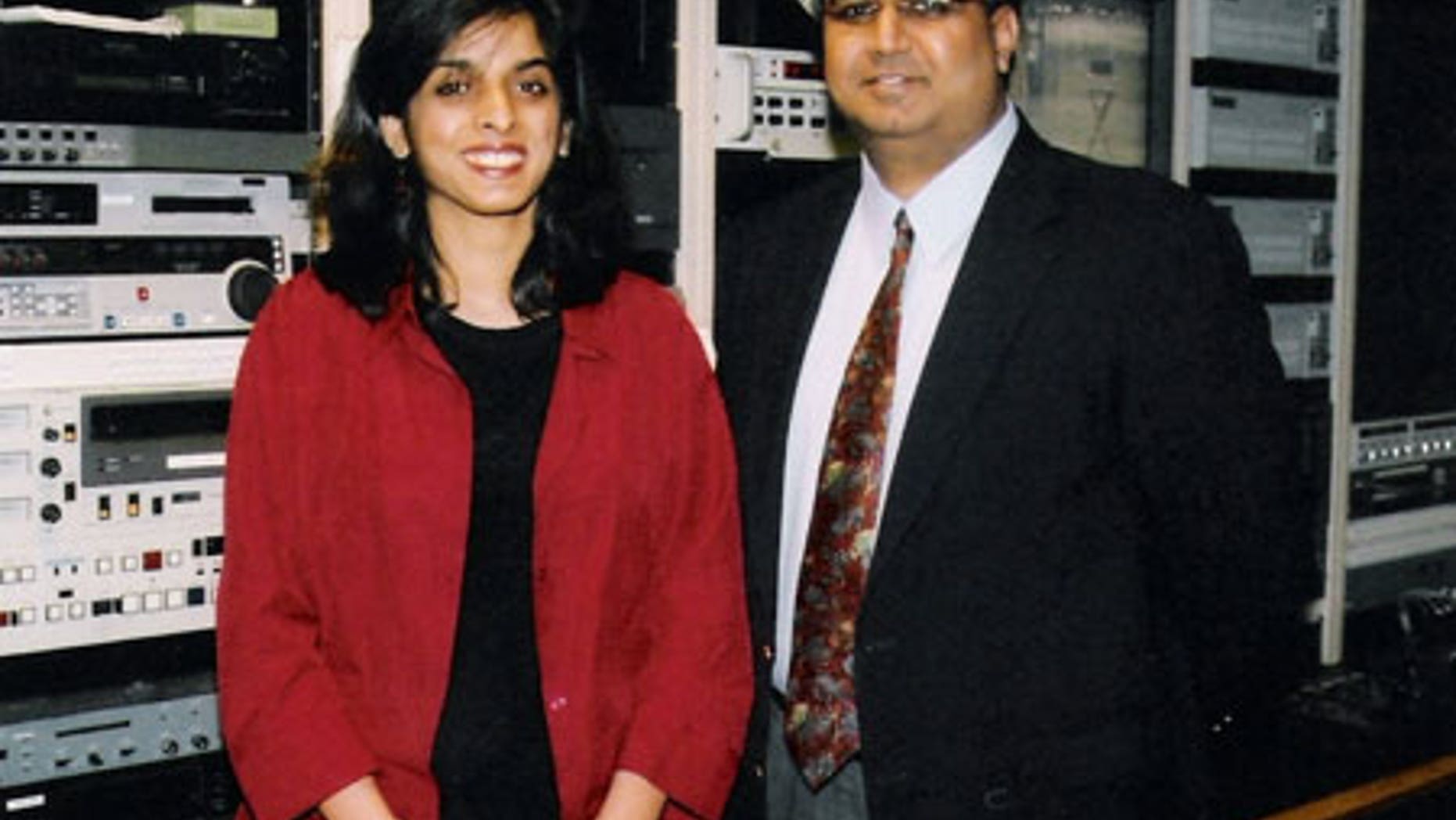 Muzzammil Hassan, right, founder of Bridges TV, is charged with murder in the beheading of his wife, Aasiya Hassan, left, in Orchard Park, N.Y.