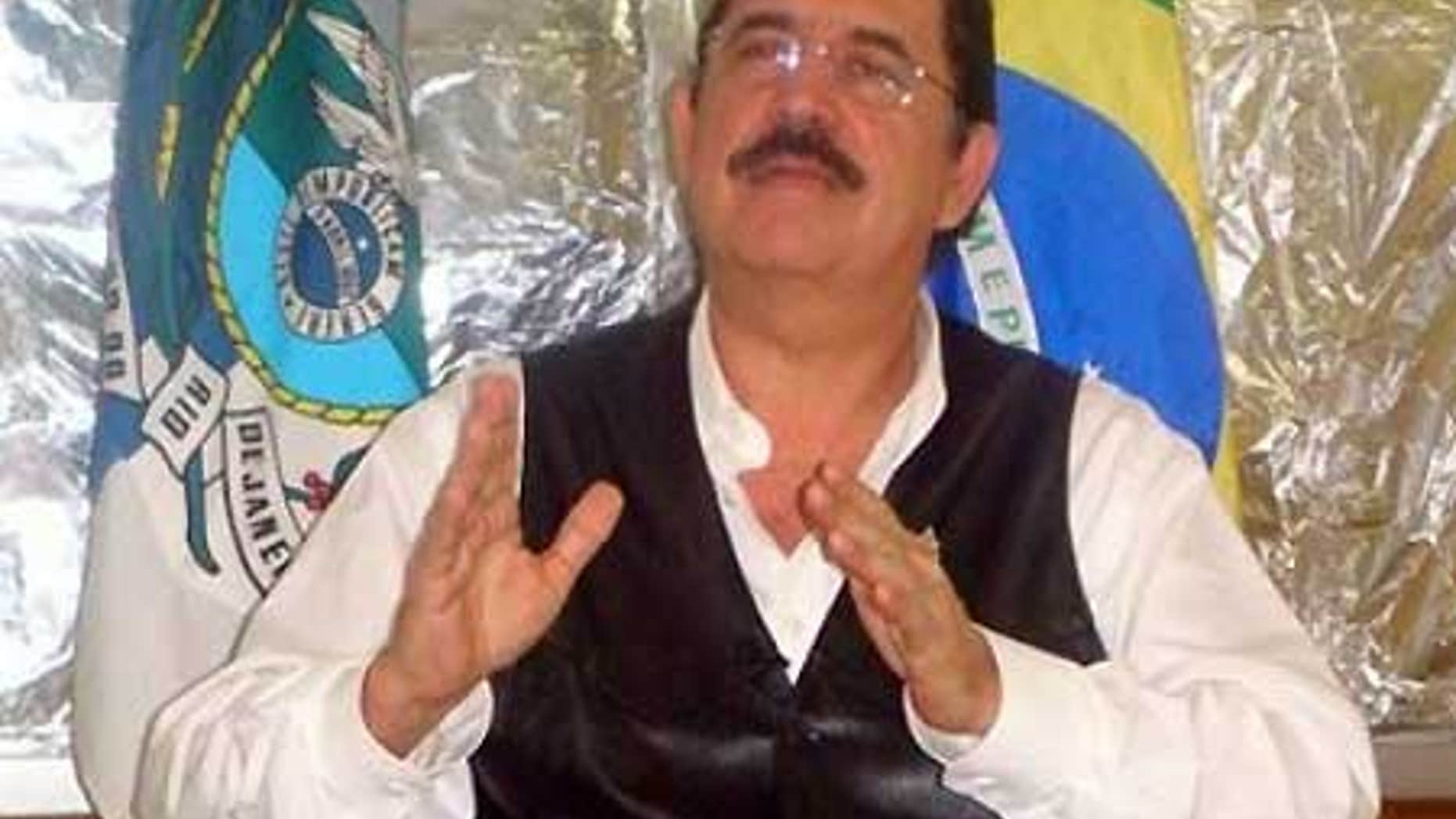 Dec. 2: Honduras' ousted President Manuel Zelaya speaks at the Brazilian embassy in Tegucigalpa.