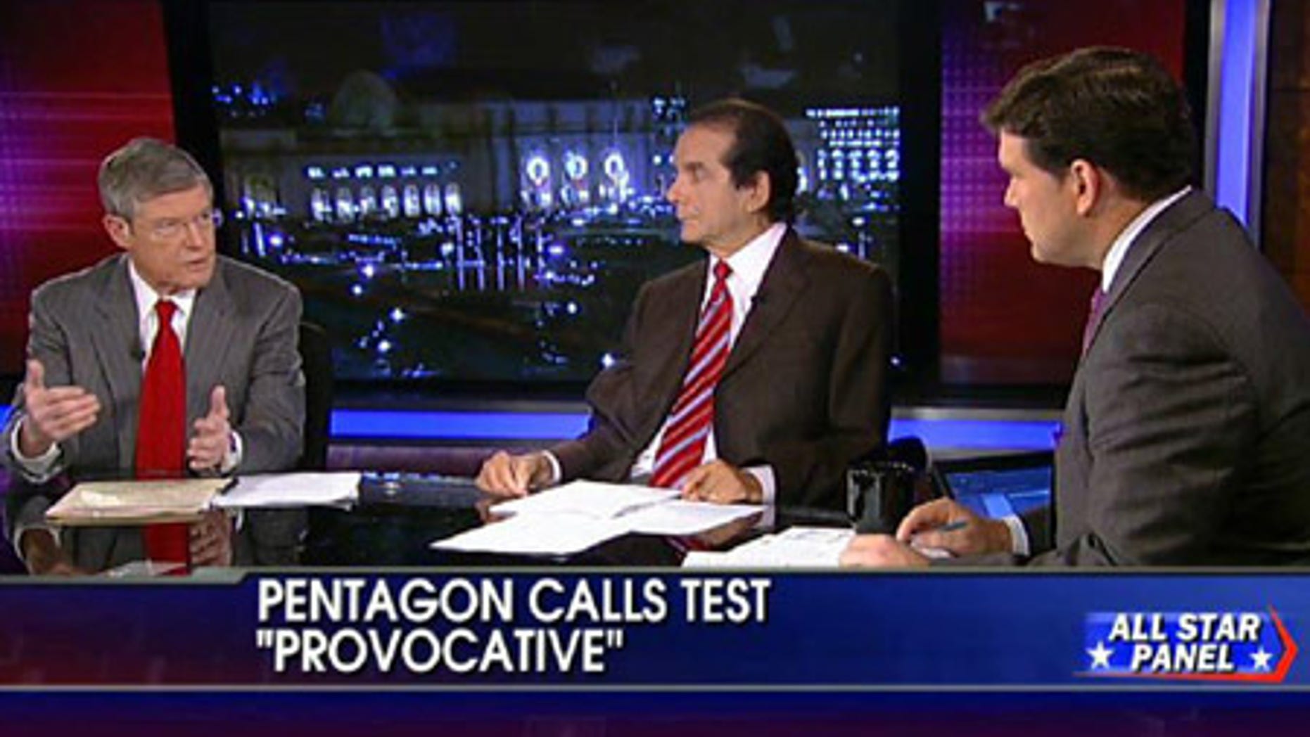 Mort Kondracke with Charles Krauthammer and host Bret Baier