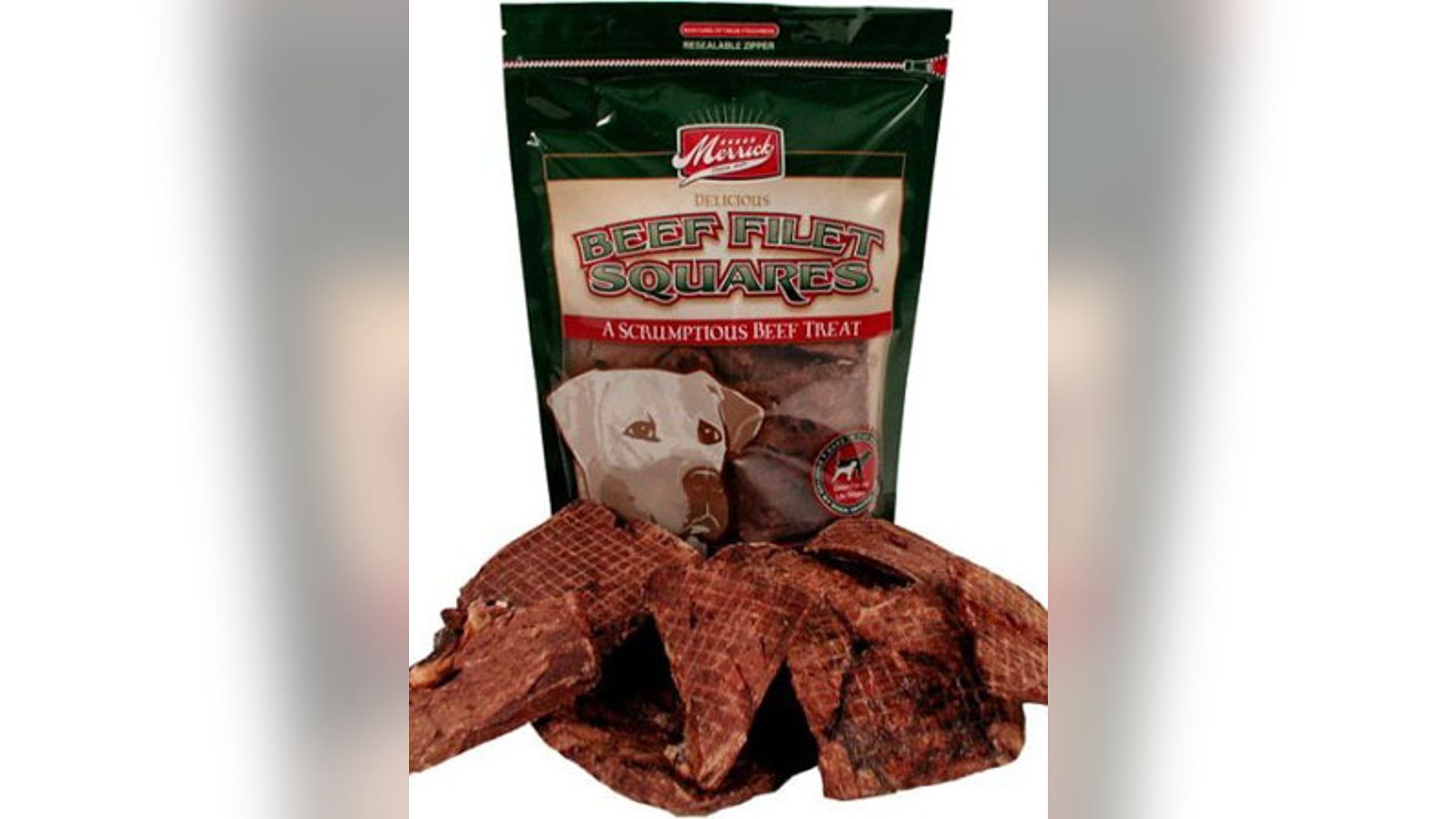 FDA: Merrick Beef Filet Squares for dogs may be contaminated with salmonella.