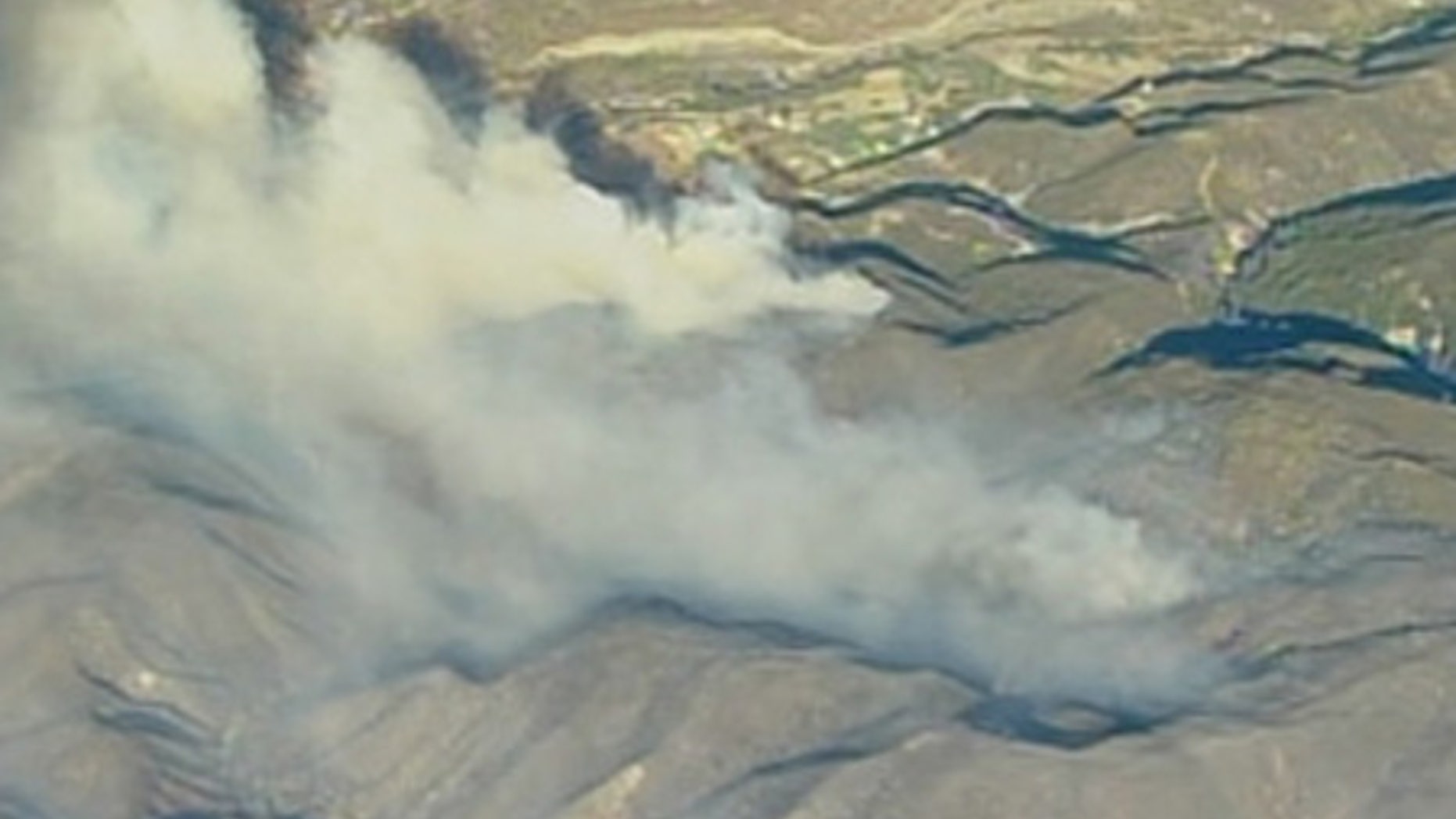 Forest fire burns in Southern California.