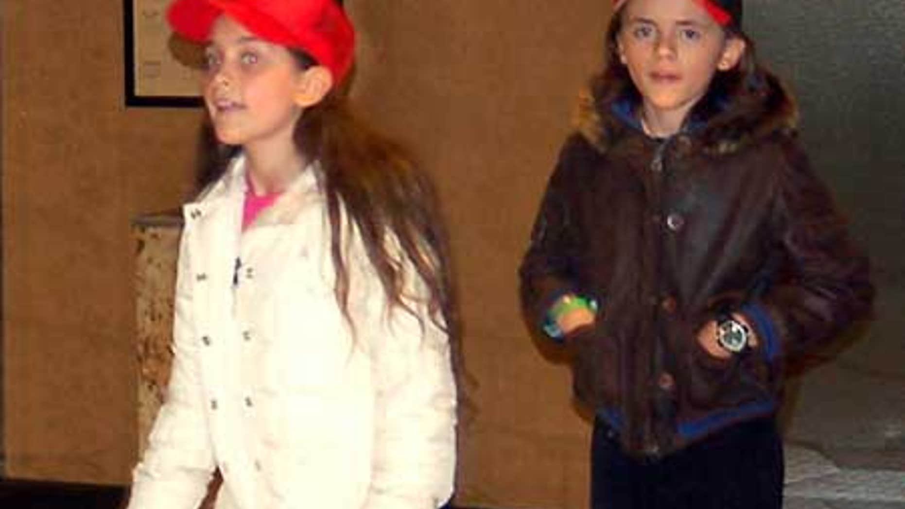 Two of Michael Jackson's children, Paris-Michael Katherine Jackson, 11, and Michael Joseph "Prince" Jackson, 12, are seen in a photo provided by x17online.