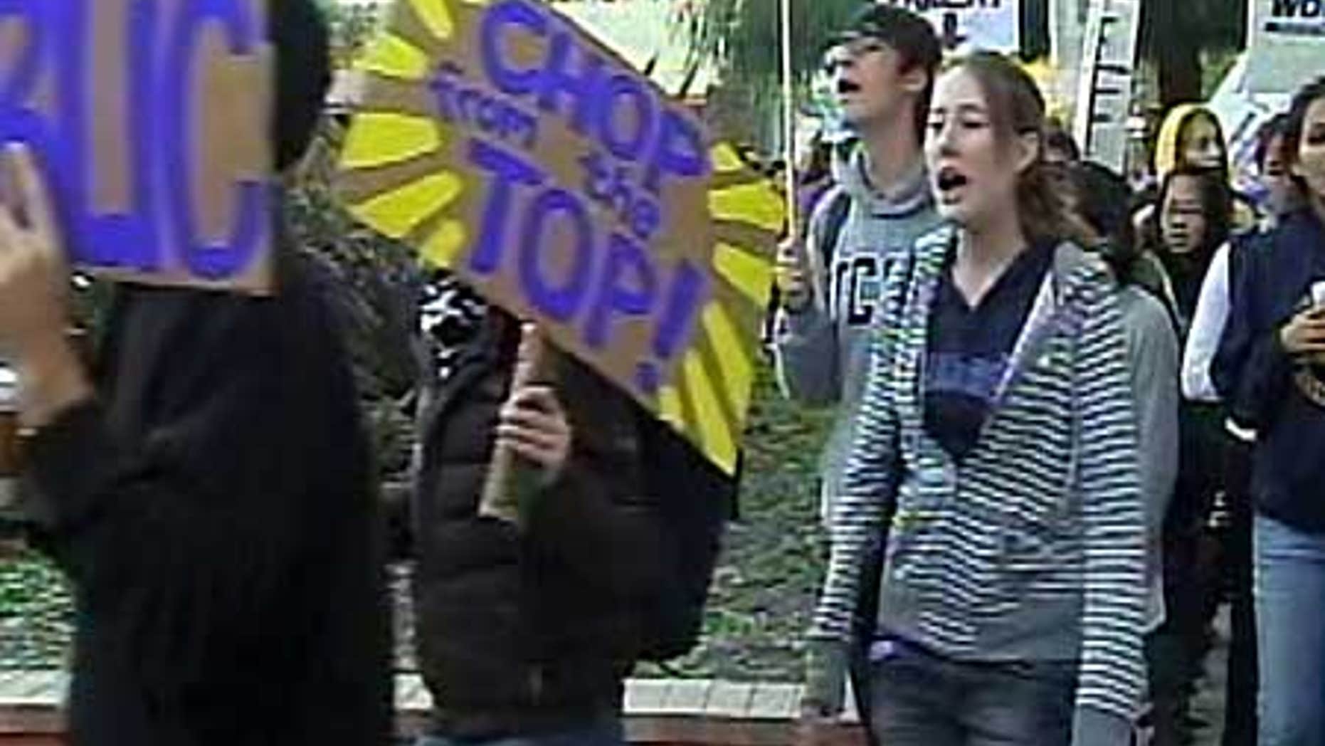 Nov. 19: Protests take place for a second day in a row on the UCLA campus over fee increases.