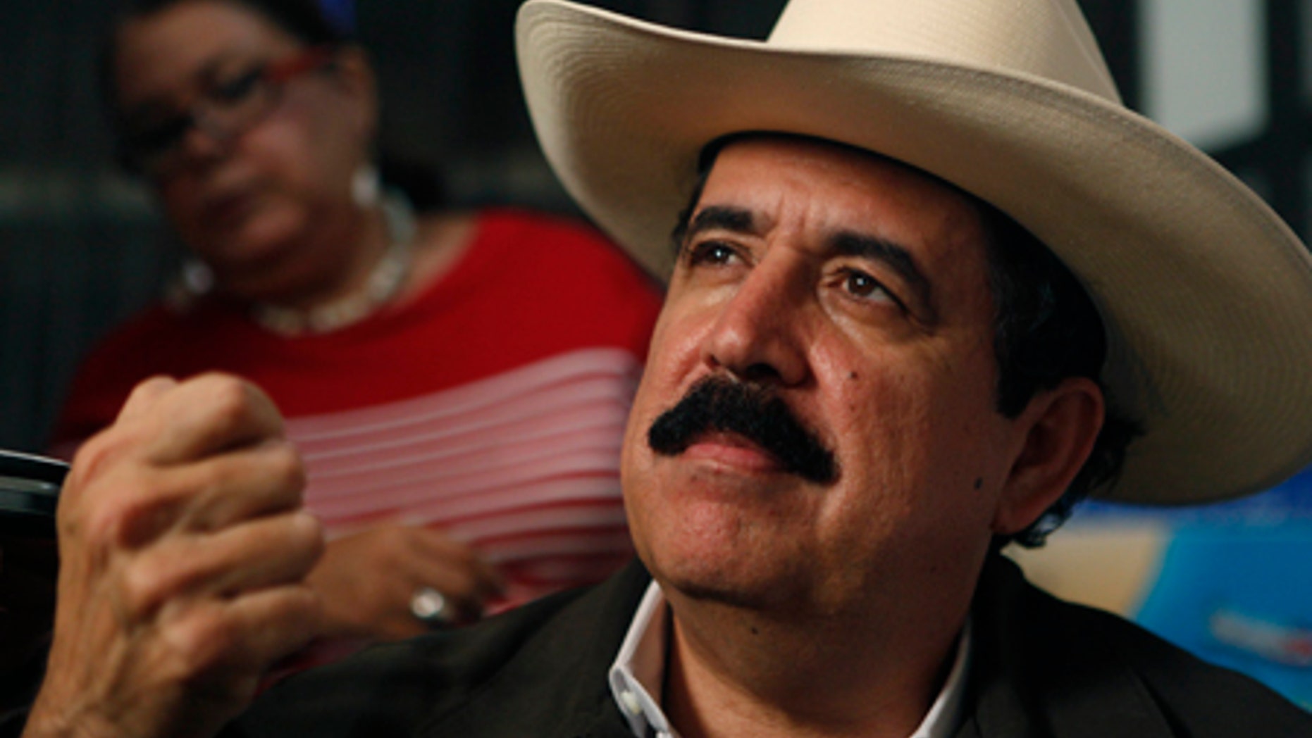 July 17, 2009: Honduras' ousted President Manuel Zelaya answers questions during a news conference in Managua.