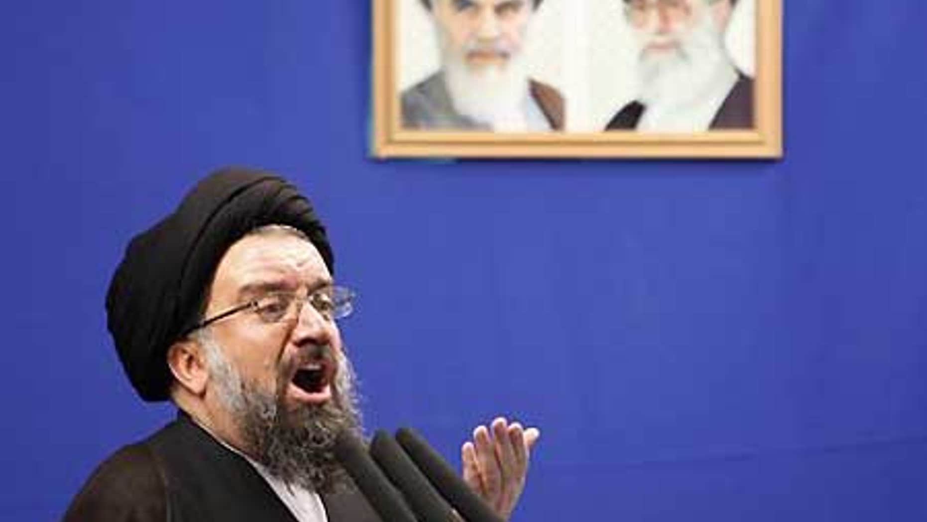 Friday June 26: Iranian senior hard-line cleric Ayatollah Ahmad Khatami urged government to punish post-election rioters during Friday prayers.