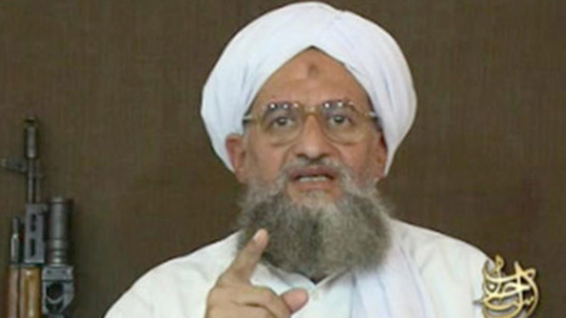 A video still of Ayman al-Zawahiri, the current leader of Al Qaeda.
