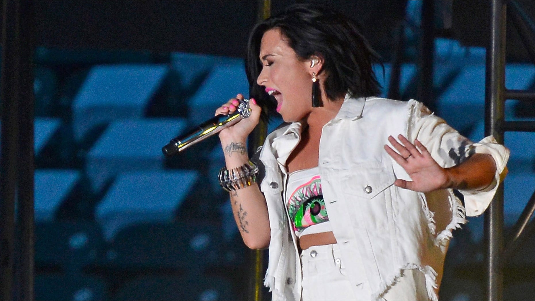 Demi Lovato during the MLB All-Star Concert at Paul Brown Stadium on July 11, 2015 in Cincinnati, Ohio.