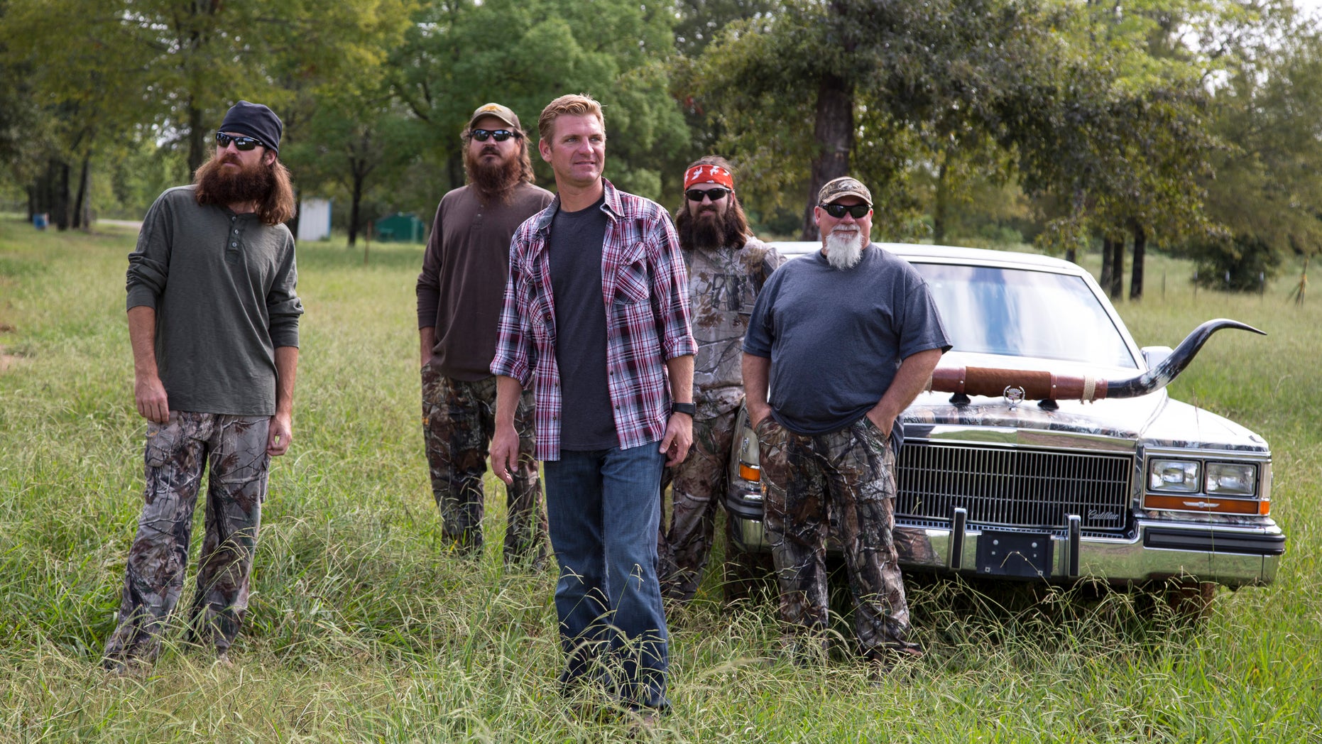 Jase Robertson, Justin Martin, Clint Bowyer, Jep Robertson and John Godwin.