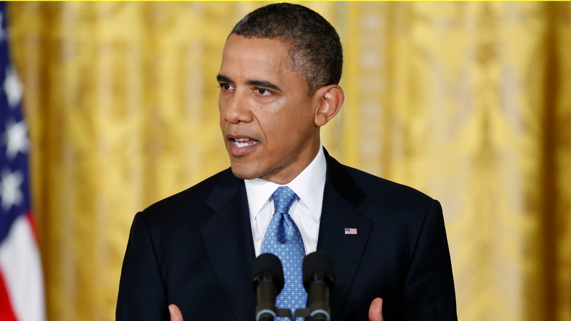 January 14, 2013: President Obama at a news conference at the White House in Washington, D.C.