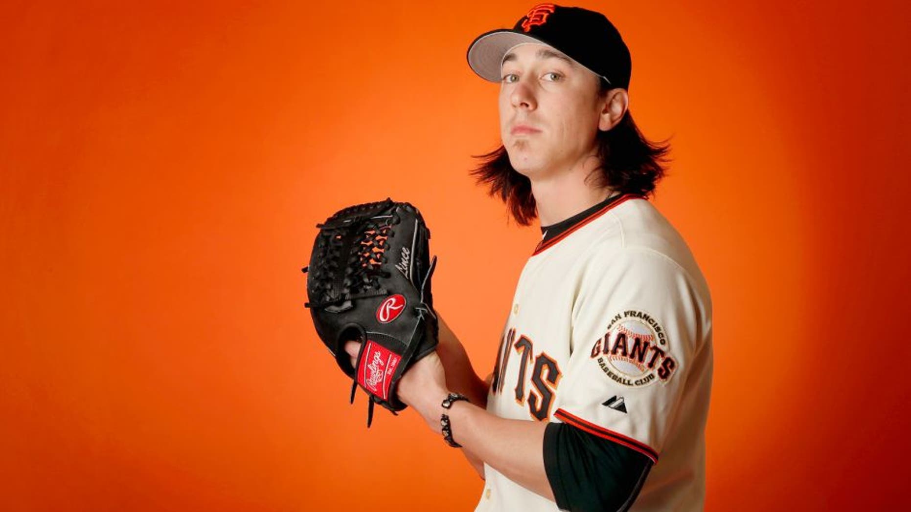 SCOTTSDALE, AZ - FEBRUARY 27: Pitcher Tim Lincecum #55 of the San Francisco Giants poses for a portrait during spring training photo day at Scottsdale Stadium on February 27, 2015 in Scottsdale, Arizona. (Photo by Christian Petersen/Getty Images)