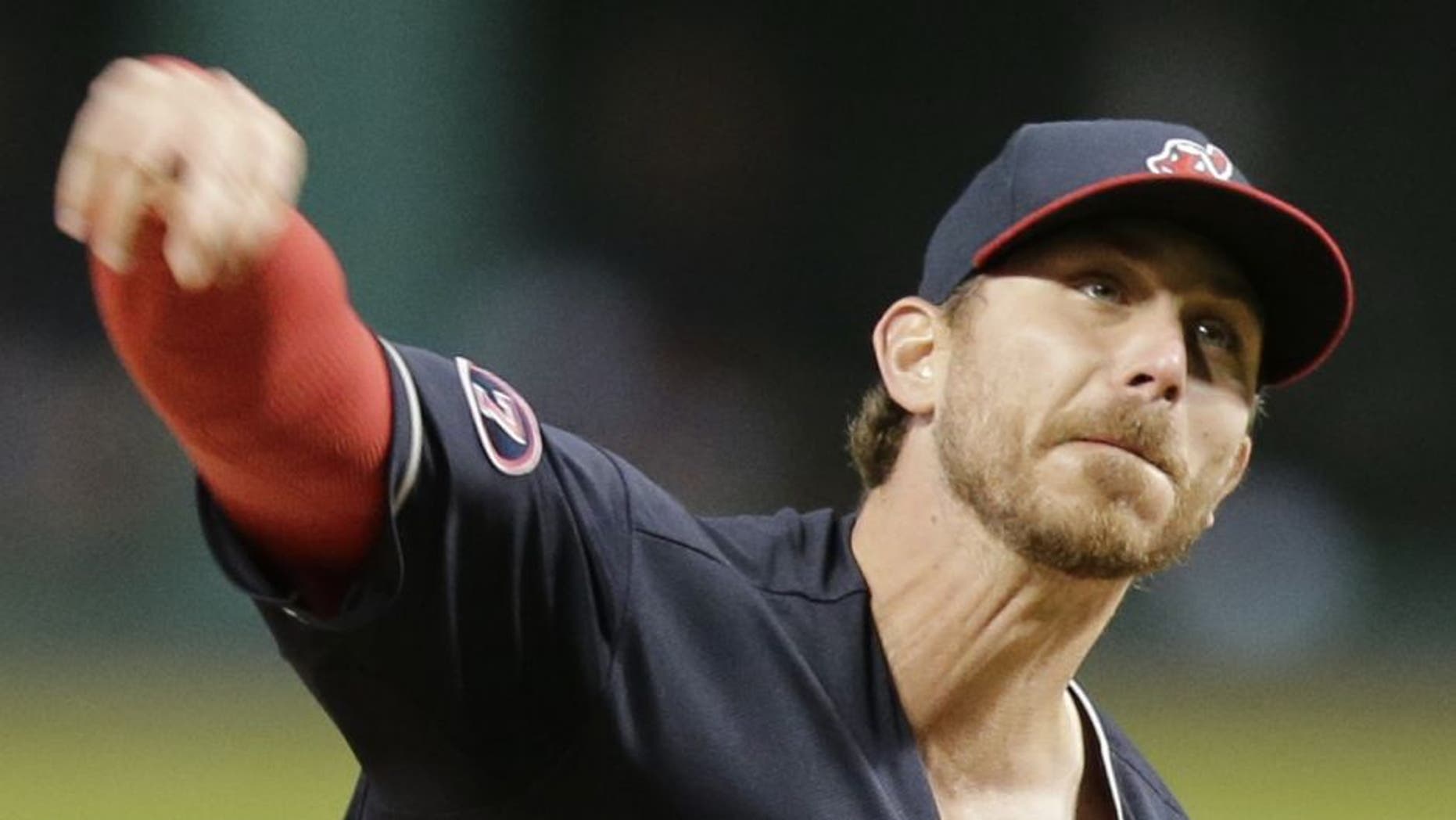 Cleveland Indians starting pitcher Josh Tomlin delivers in the first inning