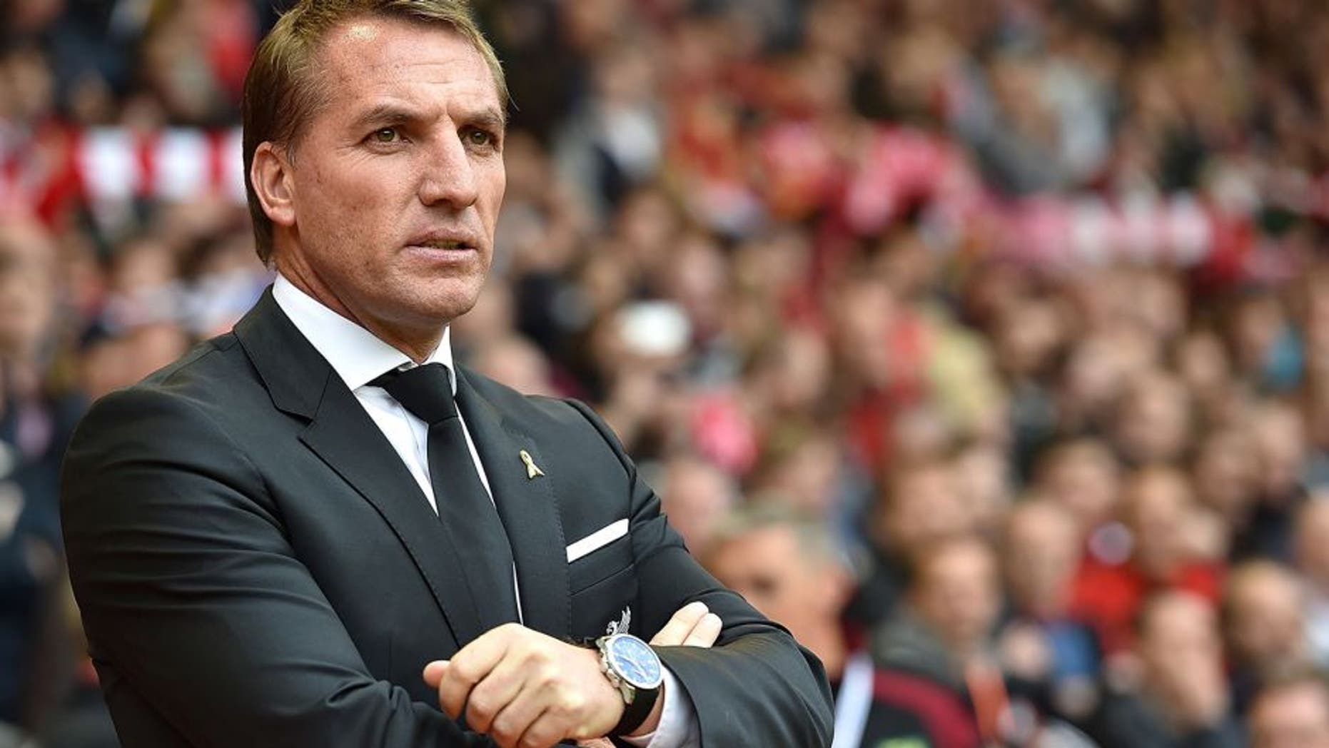 LIVERPOOL, ENGLAND - SEPTEMBER 20: (THE SUN OUT, THE SUN ON SUNDAY OUT) Brendan Rodgers manager of Liverpool watches before the Barclays Premier League match between Liverpool and Norwich City on September 20, 2015 in Liverpool, United Kingdom. (Photo by John Powell/Liverpool FC via Getty Images)