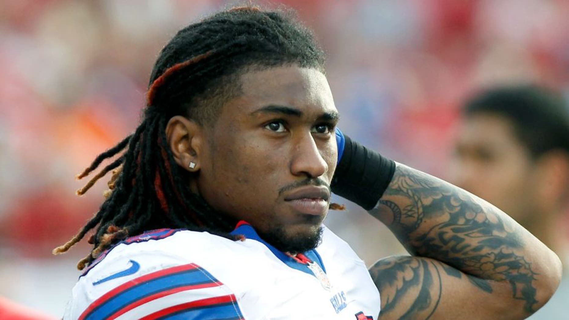 Dec 8, 2013; Tampa, FL, USA; Buffalo Bills cornerback Ron Brooks (33) against the Tampa Bay Buccaneers during the second half at Raymond James Stadium. Tampa Bay Buccaneers defeated the Buffalo Bills 27-6. Mandatory Credit: Kim Klement-USA TODAY Sports