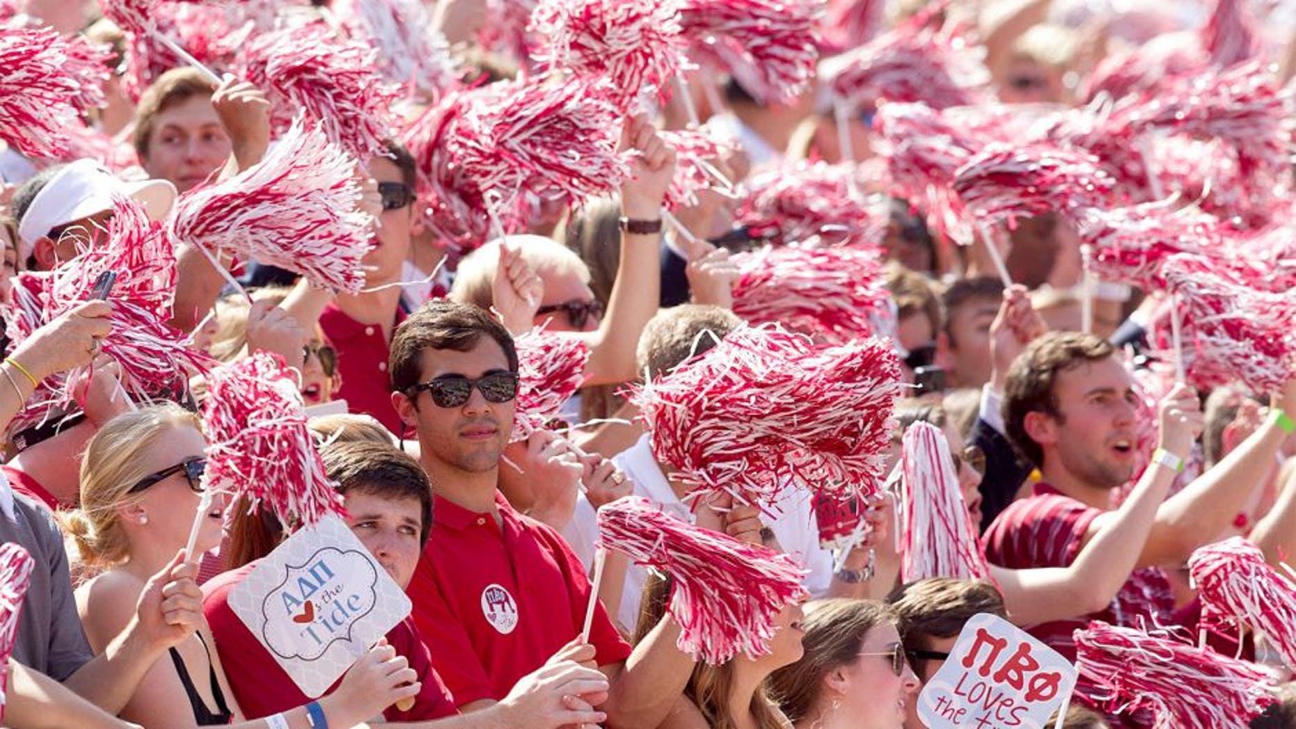 Sep 20, 2014; Tuscaloosa, AL, USA; Alabama Crimson Tide fans during the game against the Florida Gators at Bryant-Denny Stadium. Mandatory Credit: Marvin Gentry-USA TODAY Sports