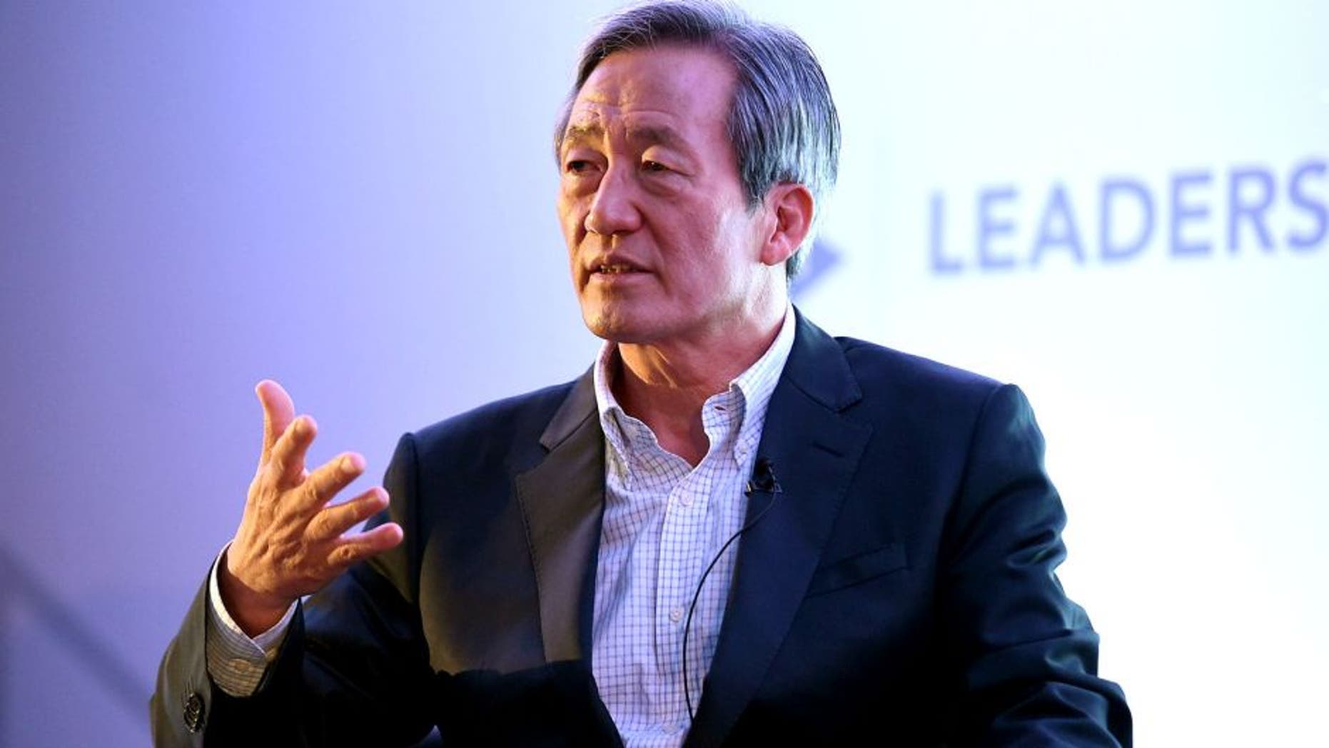 LONDON, ENGLAND - OCTOBER 07: FIFA Presidential Candidate Chung Mong-Joon speaks during day one of the Leaders Sport Business Summit at Stamford Bridge on October 7, 2015 in London, England. (Photo by Tom Dulat/Getty Images).