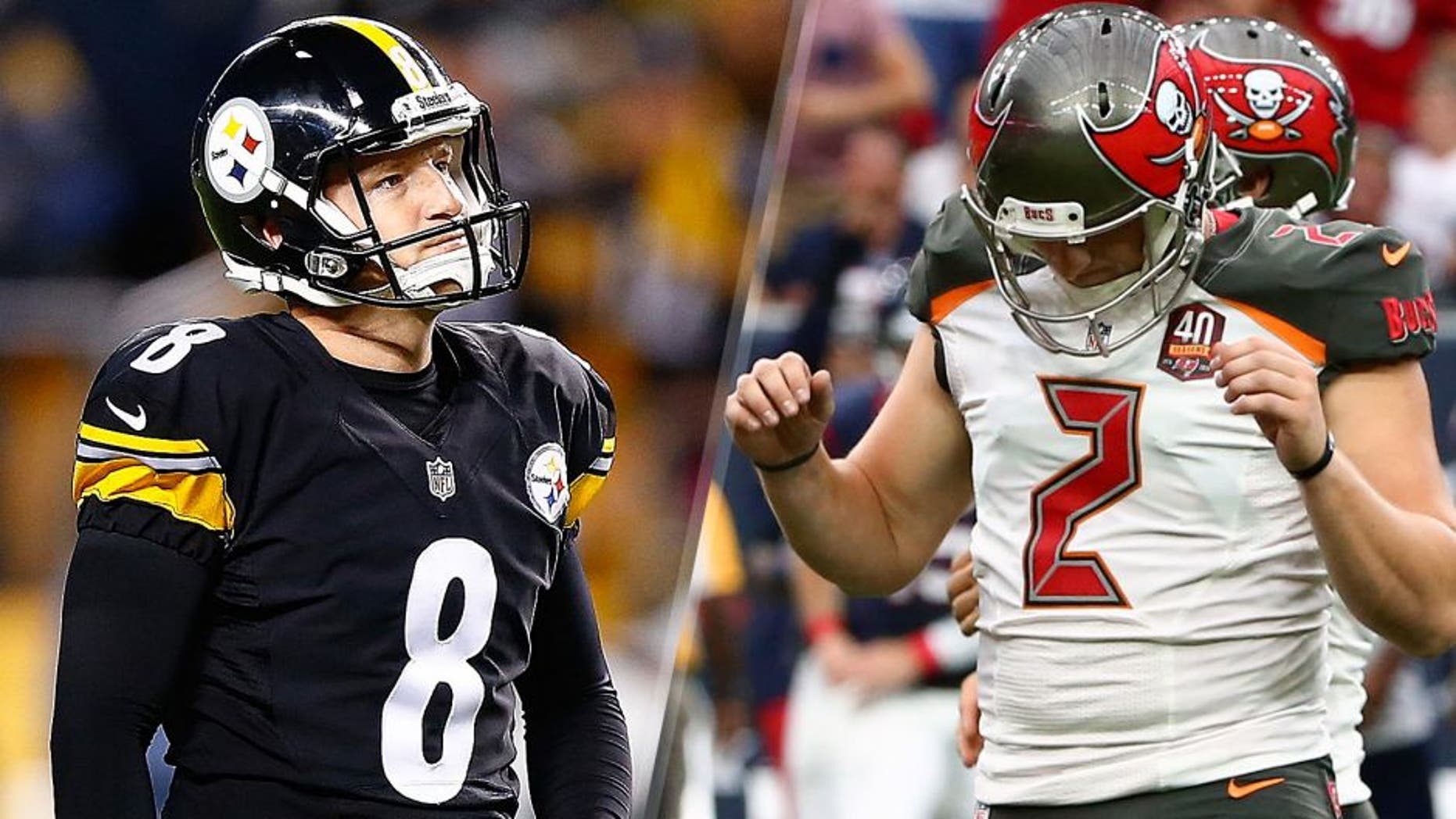 Josh Scobee #8 of the Pittsburgh Steelers reacts after missing a field goal in the second half of the game against the Baltimore Ravens at Heinz Field on October 1, 2015 in Pittsburgh, Pennsylvania. (Photo by Jared Wickerham/Getty Images) Tampa Bay Buccaneers kicker Kyle Brindza (2) and Houston Texans cornerback Kevin Johnson (30) both react to a missed field goal during the game at NRG Stadium. Mandatory Credit: Kevin Jairaj-USA TODAY Sports