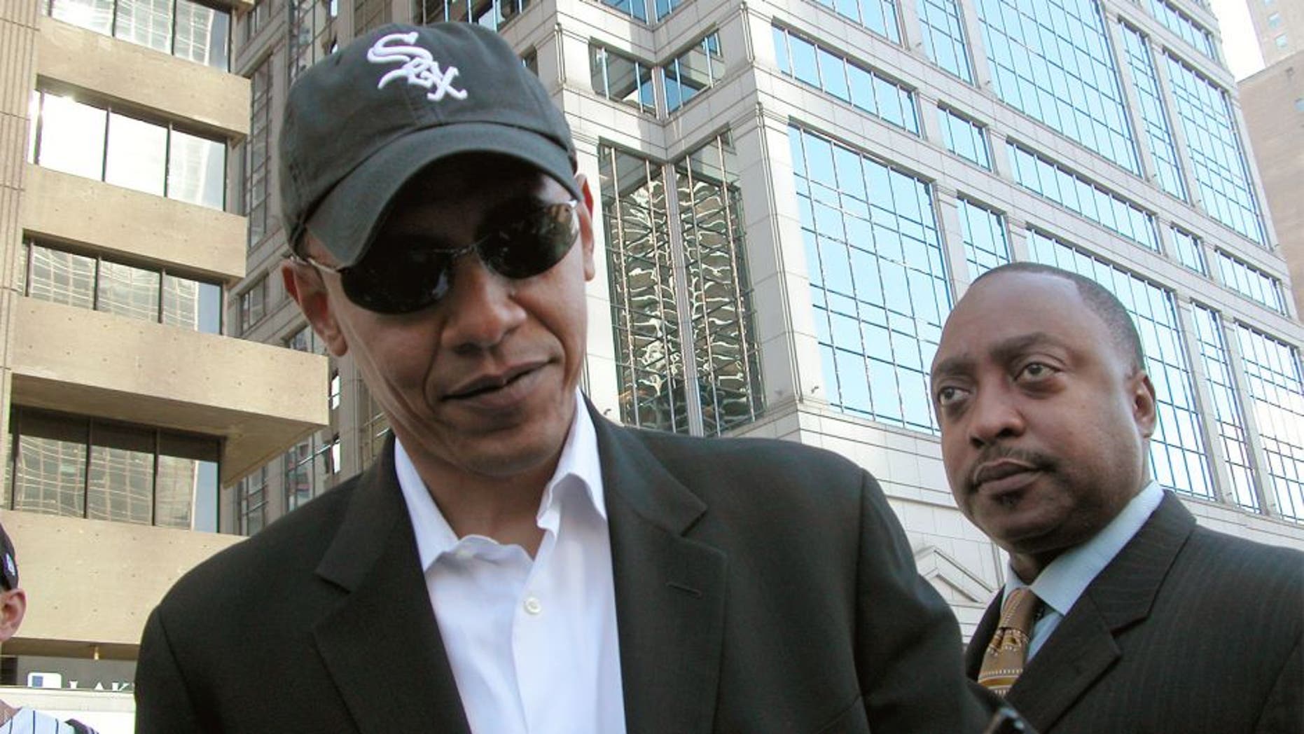 Barack Obama at the White Sox World Series Ticker Tape Parade in Chicago, IL, October 28, 2005.