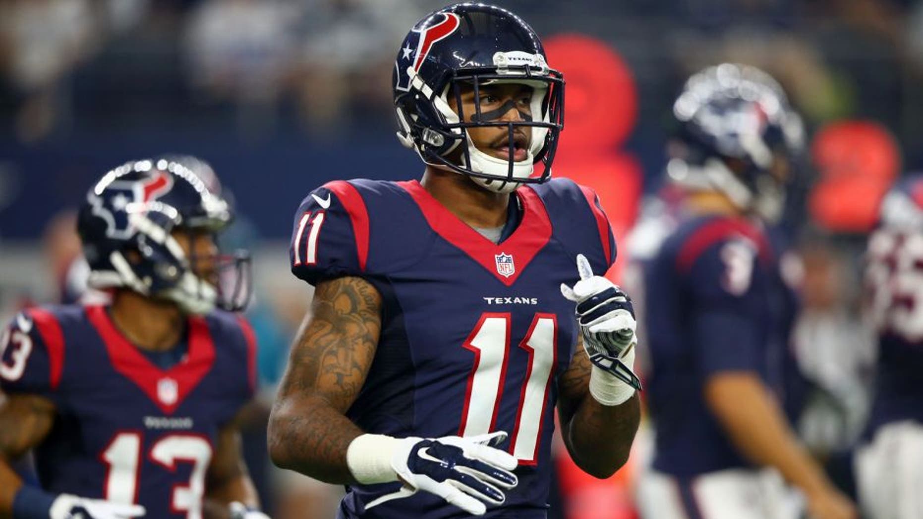 ARLINGTON, TX - SEPTEMBER 03: Jaelen Strong #11 of the Houston Texans during a preseason game on September 3, 2015 in Arlington, Texas. (Photo by Ronald Martinez/Getty Images)