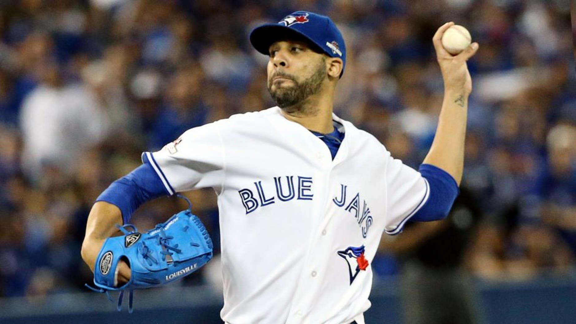 TORONTO, ON - OCTOBER 8: Toronto Blue Jays pitcher David Price pitches to the Texas Rangers during the first inning in Game 1 of MLB's ALDS baseball series in Toronto October 8, 2015. Steve Russell/Toronto Star/Toronto Star (Steve Russell/Toronto Star via Getty Images)