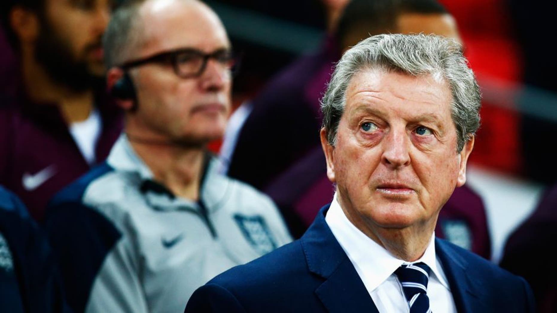 LONDON, ENGLAND - OCTOBER 09: Roy Hodgson manager of England looks on prior to the UEFA EURO 2016 Group E qualifying match between England and Estonia at Wembley on October 9, 2015 in London, United Kingdom. (Photo by Clive Rose/Getty Images)