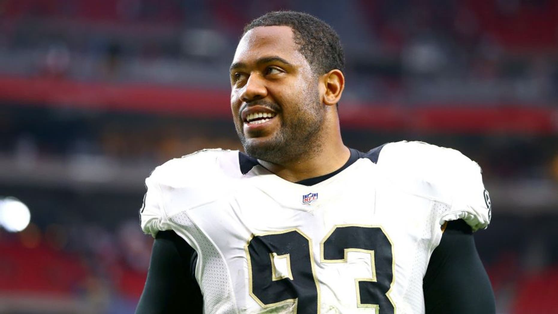 Sep 13, 2015; Glendale, AZ, USA; New Orleans Saints defensive tackle Kevin Williams (93) against the Arizona Cardinals at University of Phoenix Stadium. Mandatory Credit: Mark J. Rebilas-USA TODAY Sports